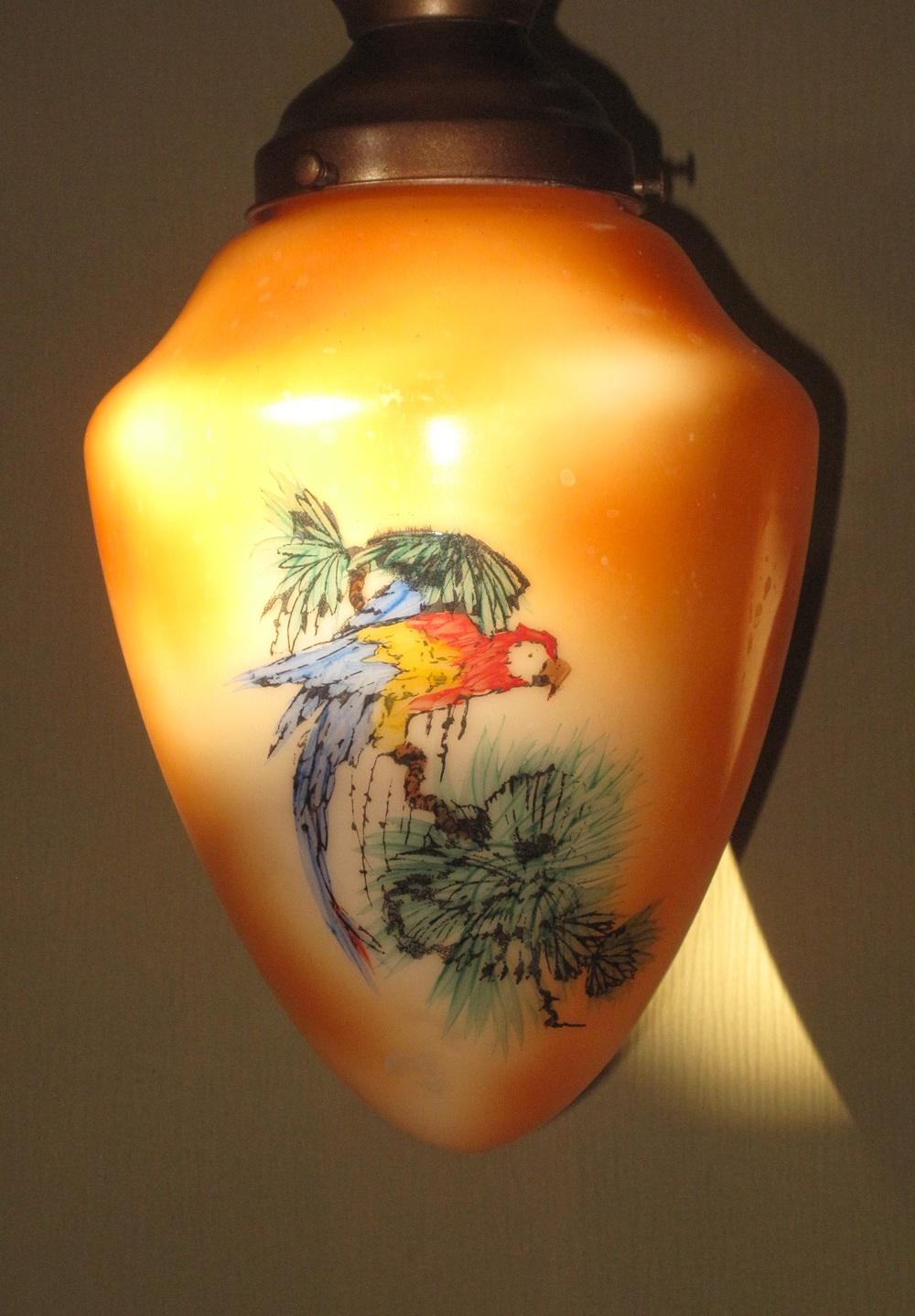 American Craftsman 4 Matching Vintage Parrot Globes For Sale