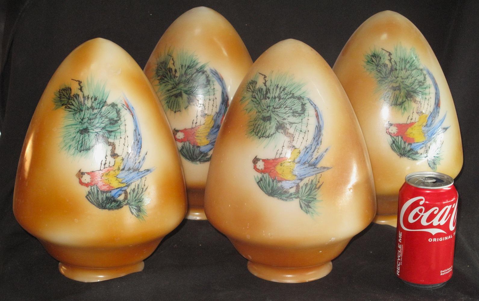 4 Matching Vintage Parrot Globes For Sale 1