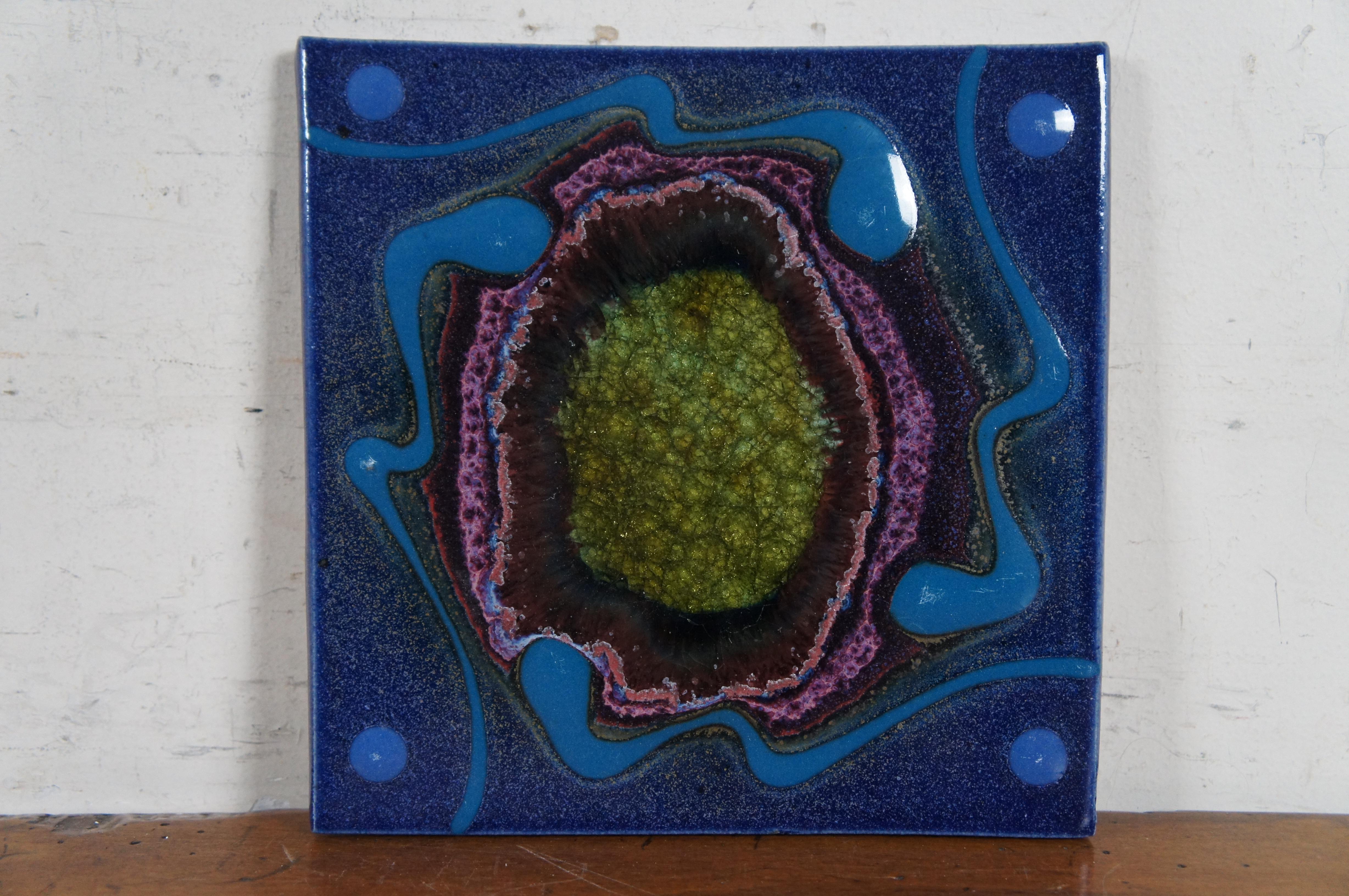 4 Matthew Patton Orcas Island Art Pottery Trivets Pad Pot Rest Ceramic Tile MCM 1