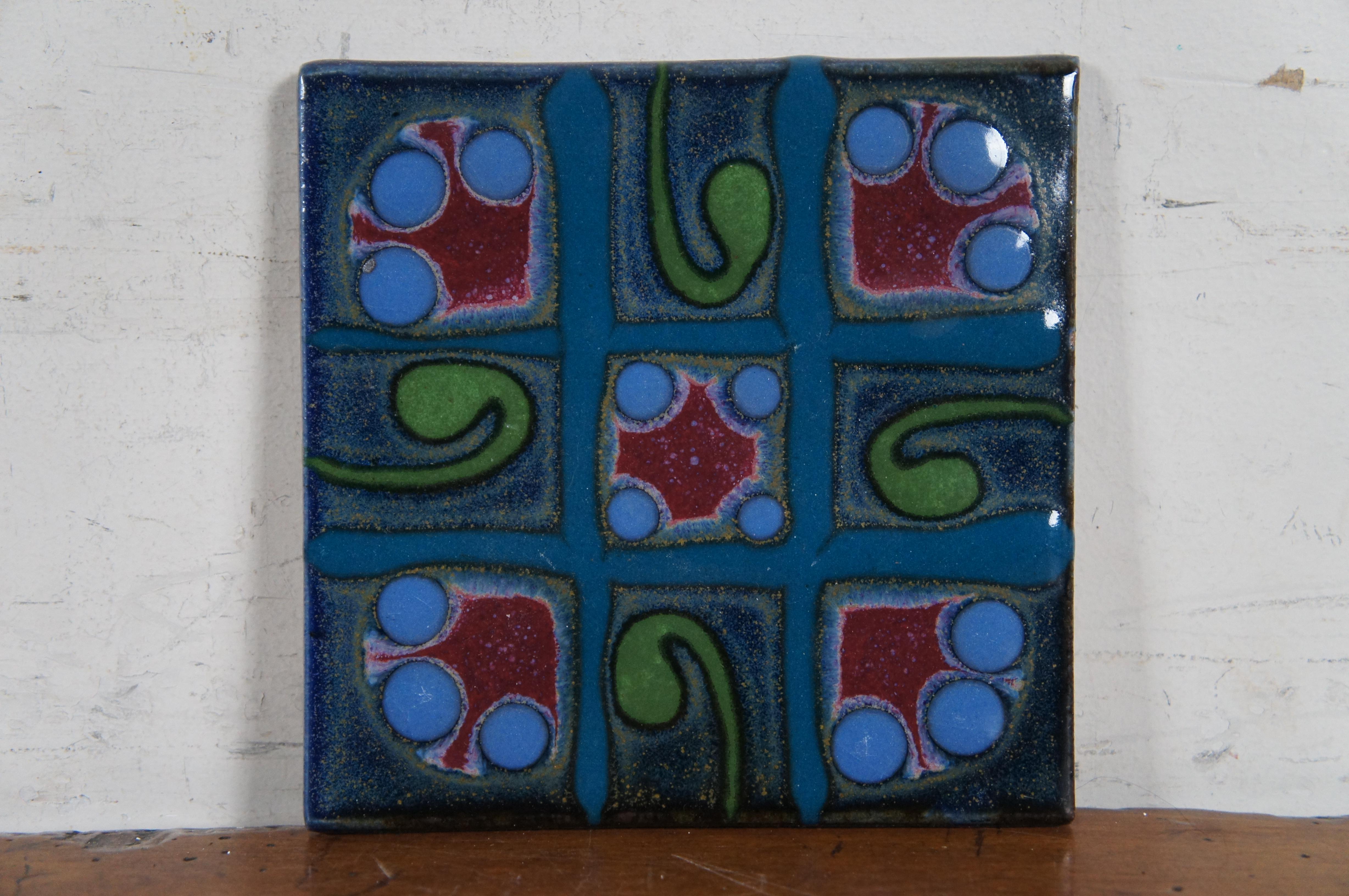 4 Matthew Patton Orcas Island Art Pottery Trivets Pad Pot Rest Ceramic Tile MCM 4