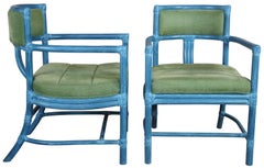 4 McGuire Manhattan Bamboo Boho Chic Modern Club Lounge Dining Accent Armairs