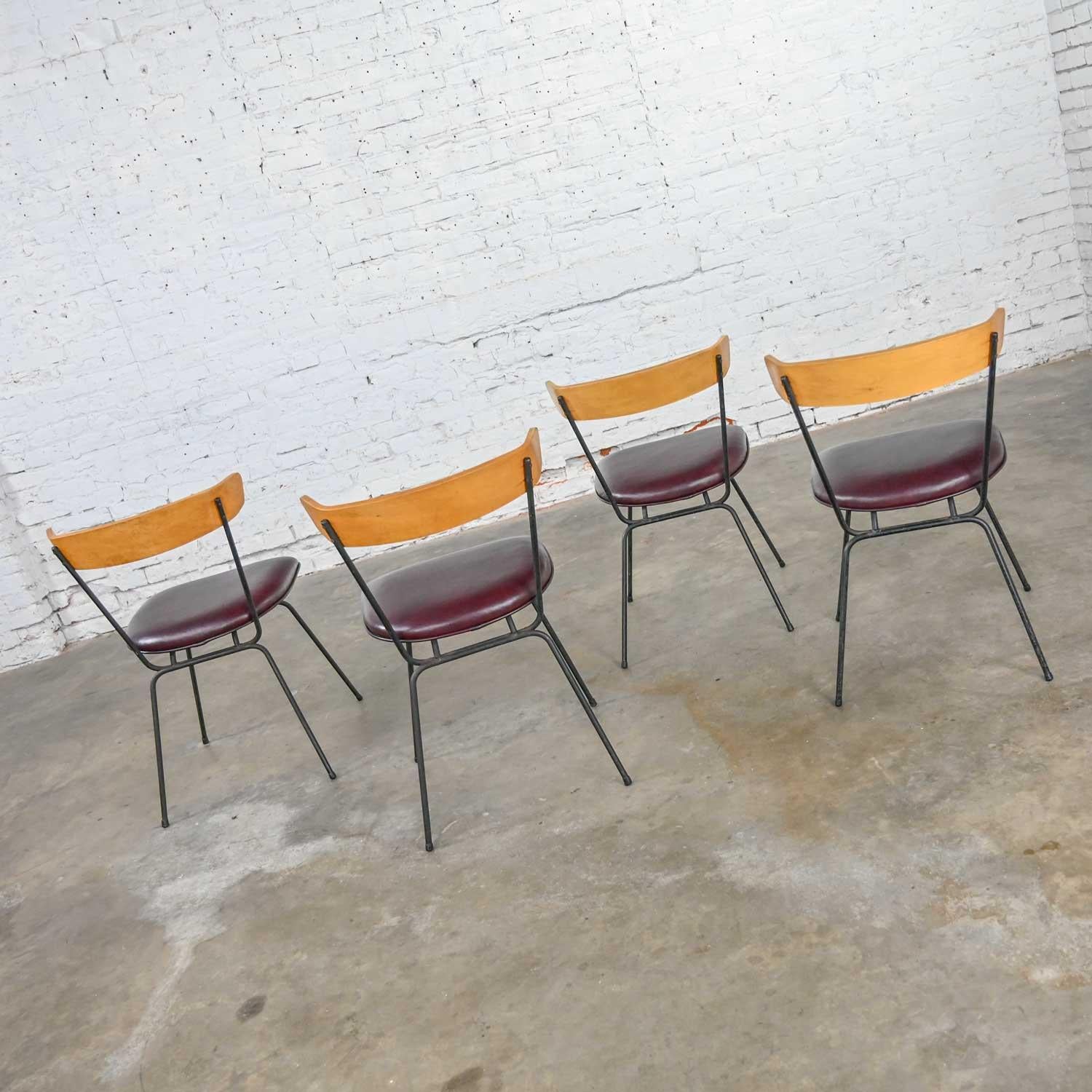 4 MCM Iron & Wood Dining Chairs Attributed to Clifford Pascoe for Modernmasters 3