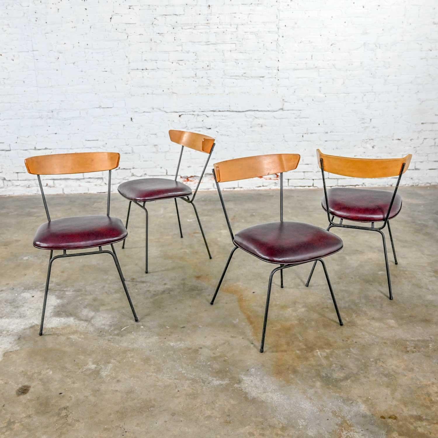 4 MCM Iron & Wood Dining Chairs Attributed to Clifford Pascoe for Modernmasters 4