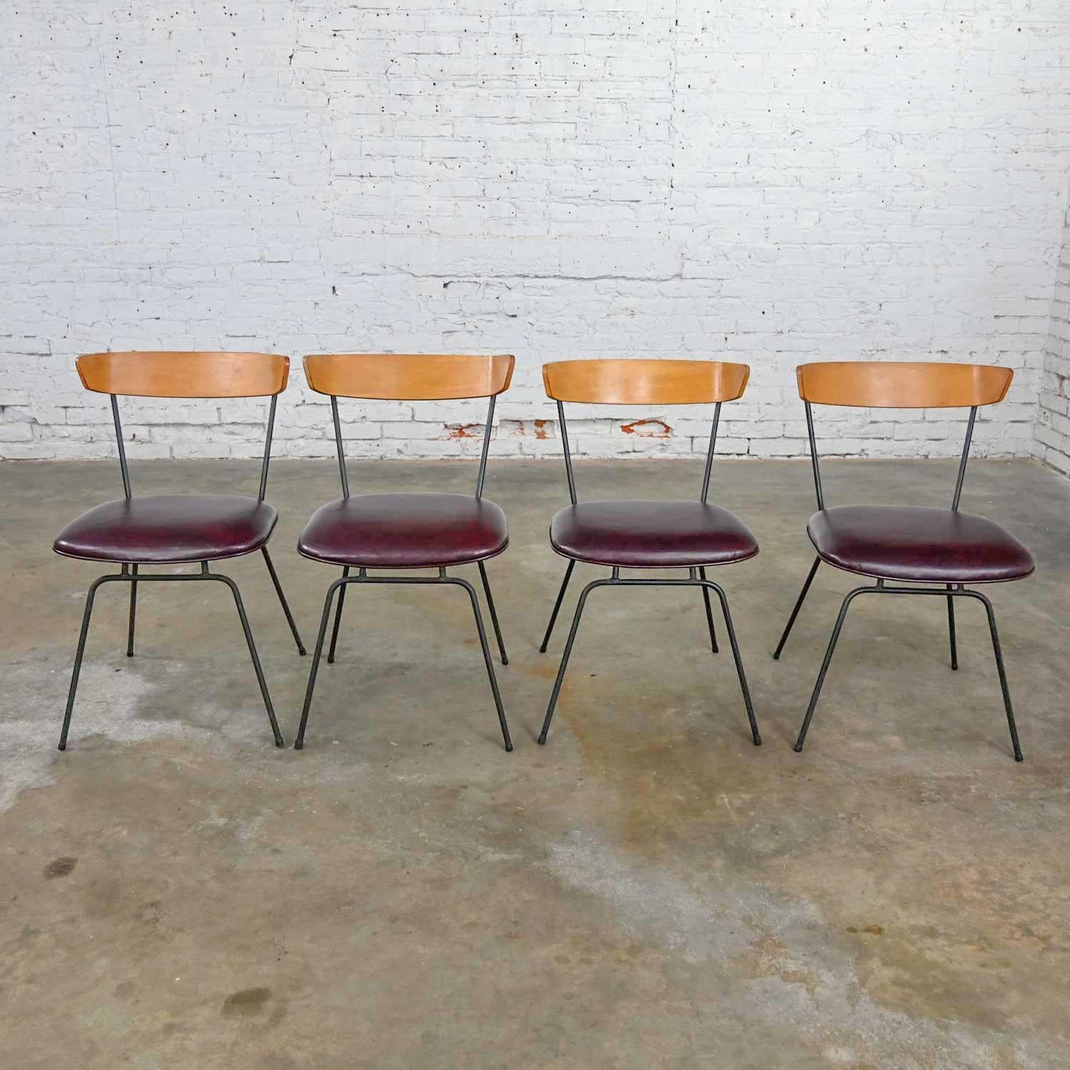 4 MCM Iron & Wood Dining Chairs Attributed to Clifford Pascoe for Modernmasters 5