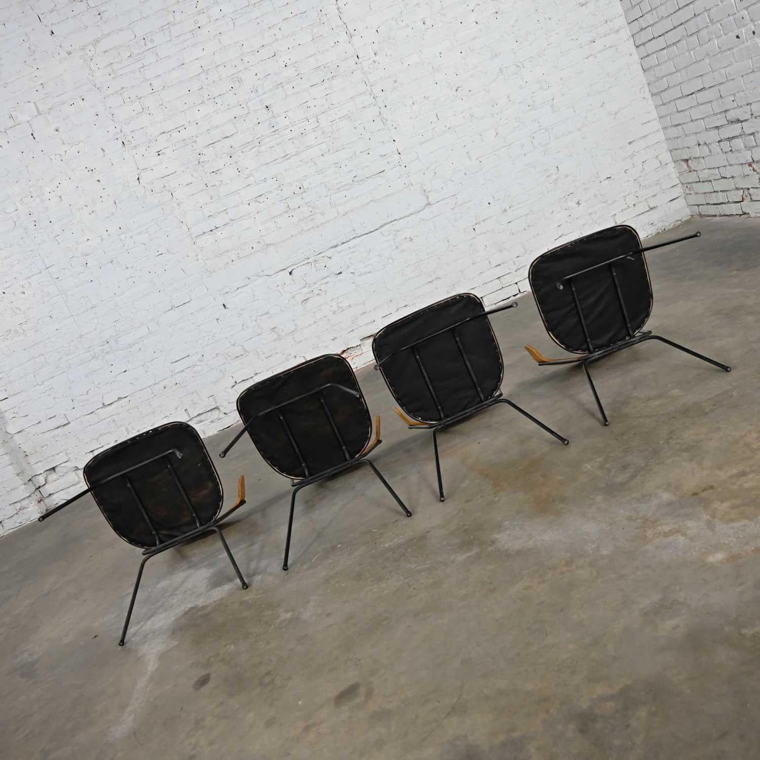 4 MCM Iron & Wood Dining Chairs Attributed to Clifford Pascoe for Modernmasters 6