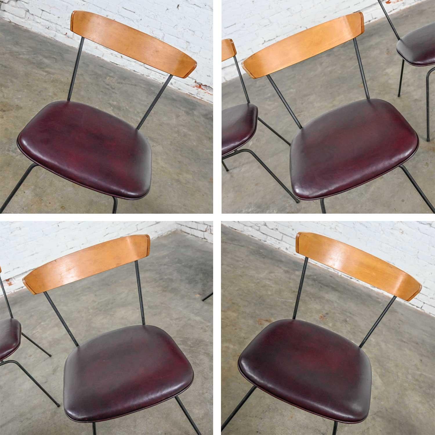 4 MCM Iron & Wood Dining Chairs Attributed to Clifford Pascoe for Modernmasters 8