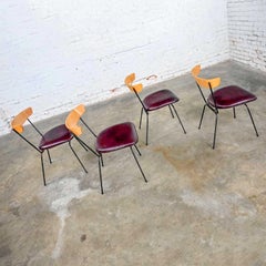 4 MCM Iron & Wood Dining Chairs Attributed to Clifford Pascoe for Modernmasters