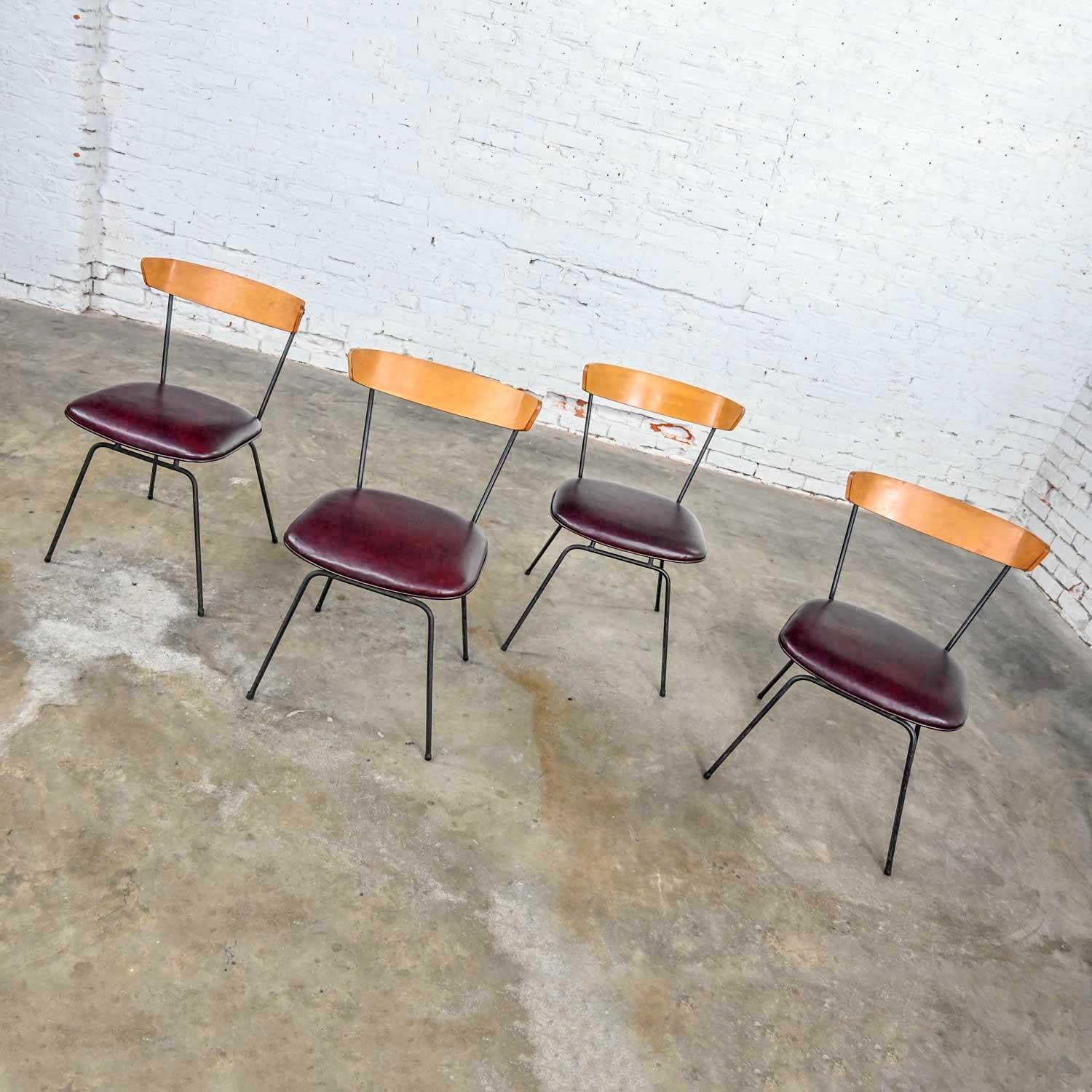 4 MCM Iron & Wood Dining Chairs Attributed to Clifford Pascoe for Modernmasters 2