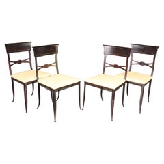 4 Metal Iron Regency Maitland Smith Style Dining Chairs