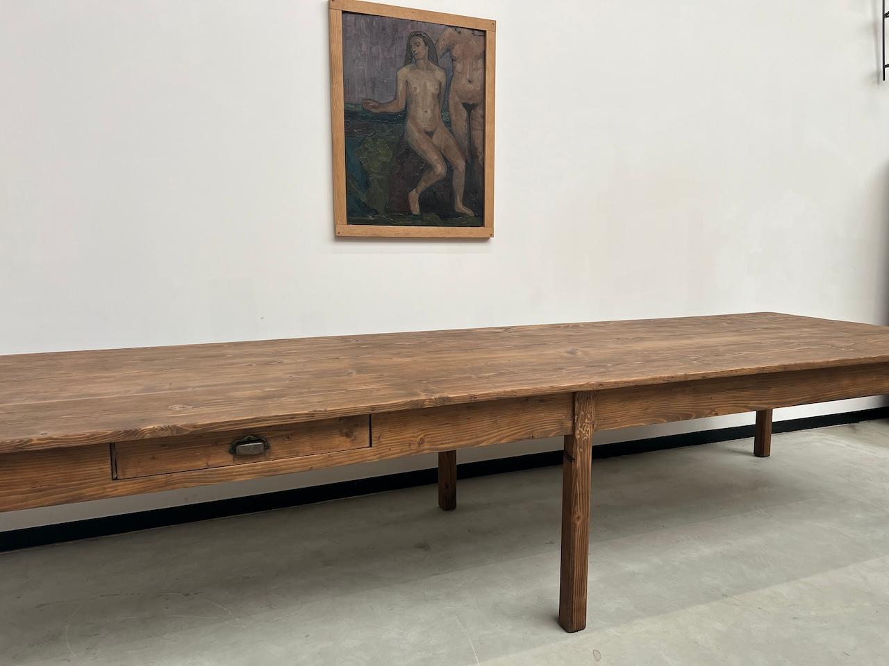 4 meter French farm table, 1950s 7
