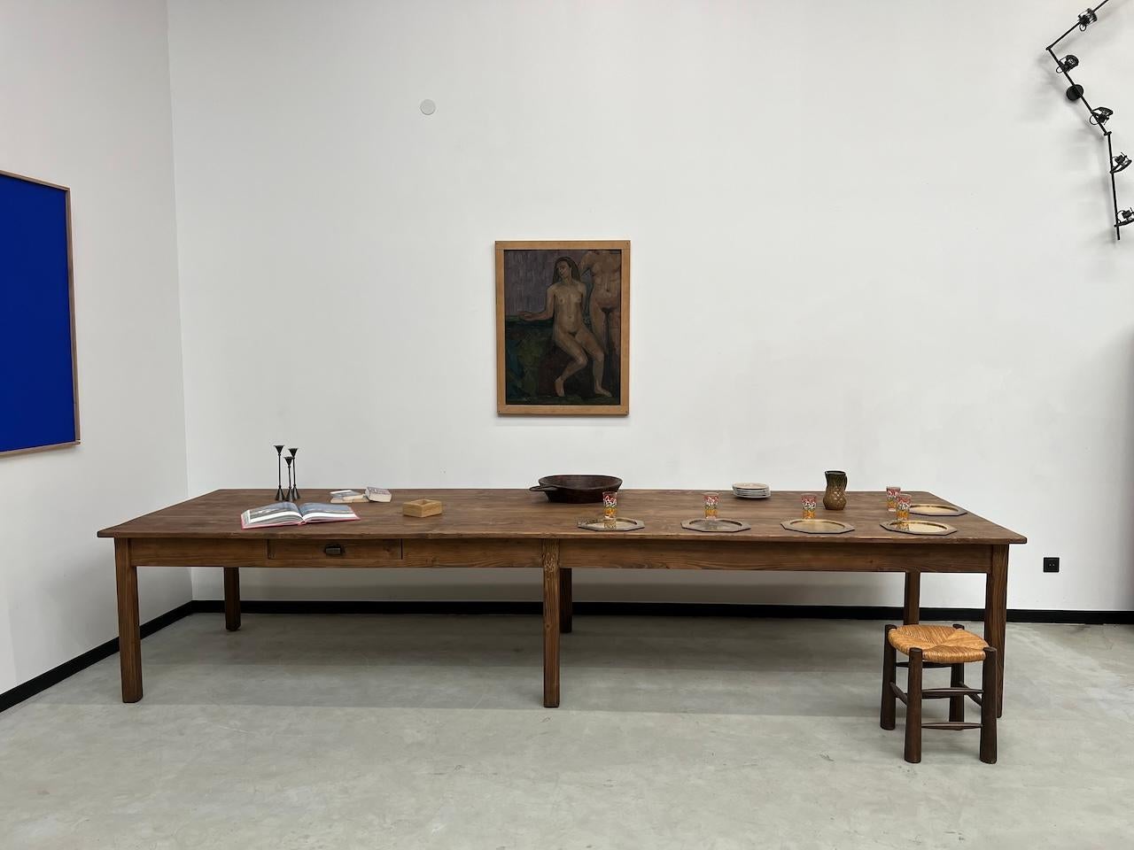 4 meter French farm table, 1950s 9