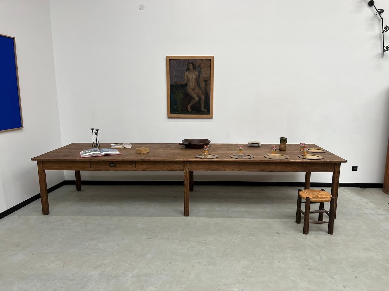 4 meter French farm table, 1950s 10