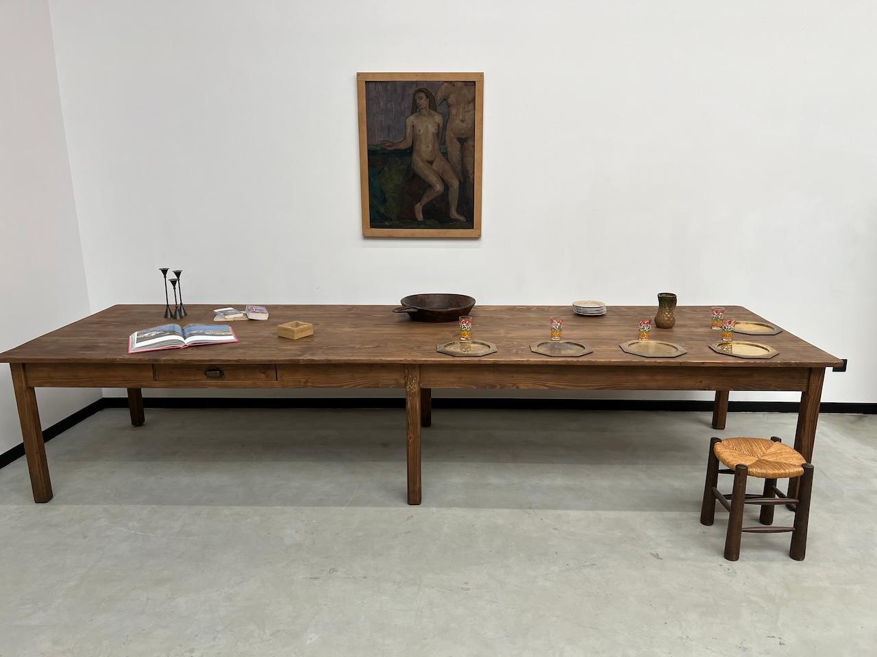4 meter French farm table, 1950s 11