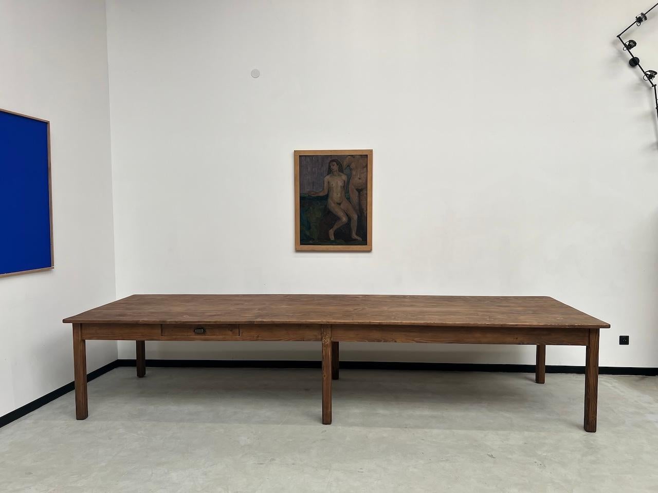 French Provincial 4 meter French farm table, 1950s