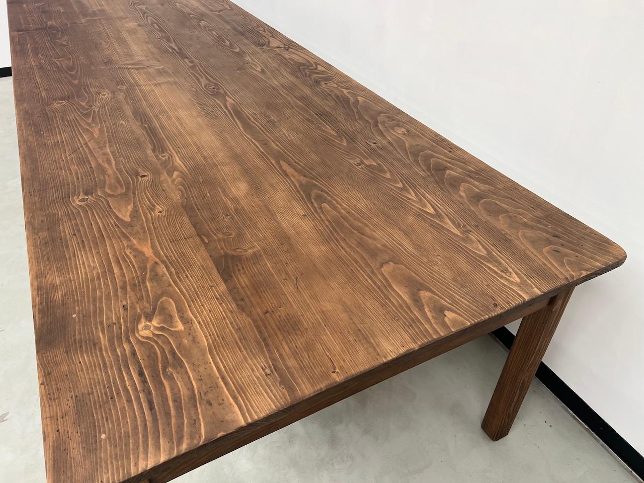 Pine 4 meter French farm table, 1950s