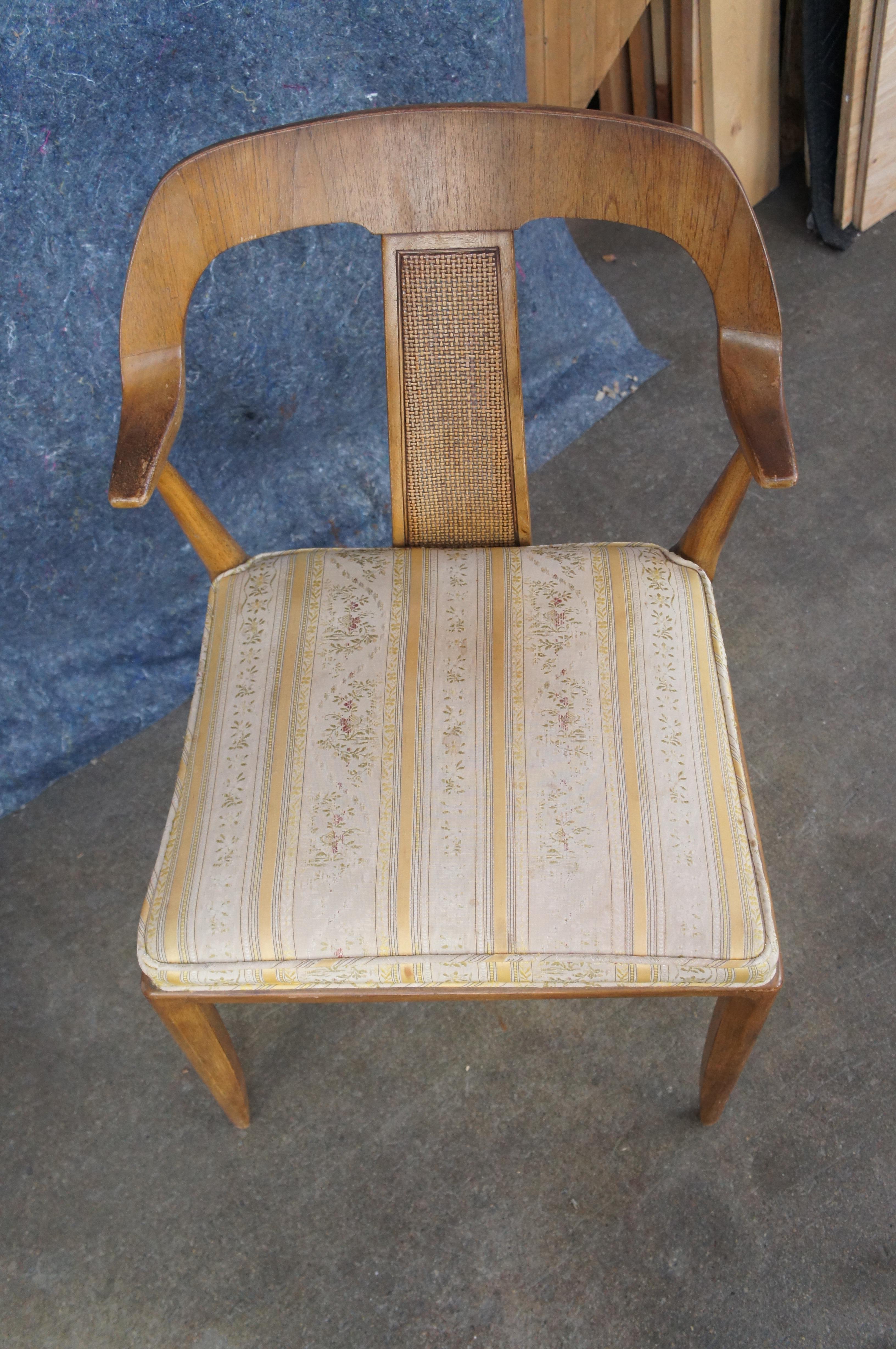 4 Michael Taylor Tomlinson Sophisticate Walnut Dining Chairs Mid Century Modern In Fair Condition In Dayton, OH
