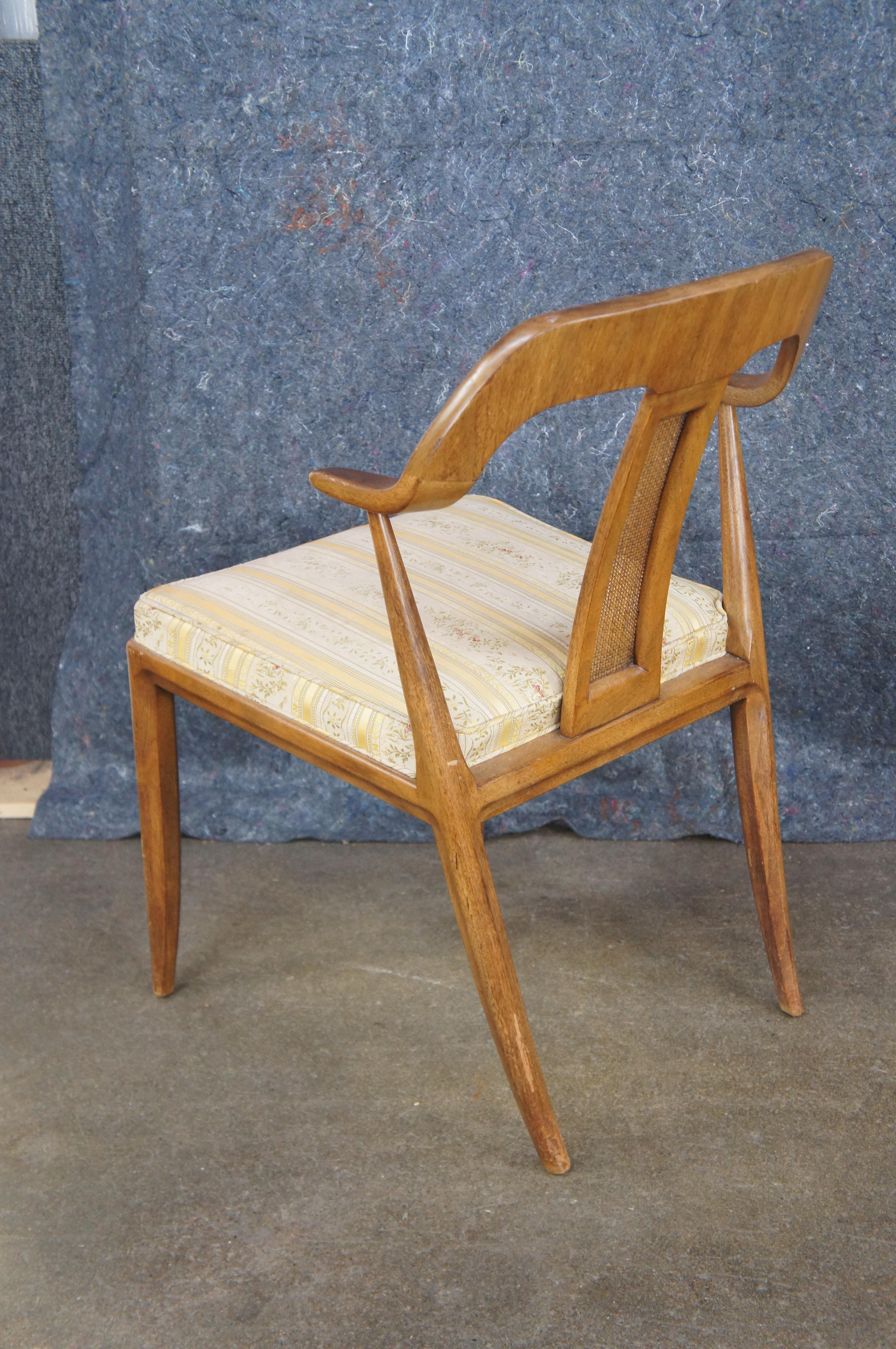 4 Michael Taylor Tomlinson Sophisticate Walnut Dining Chairs Mid Century Modern 1