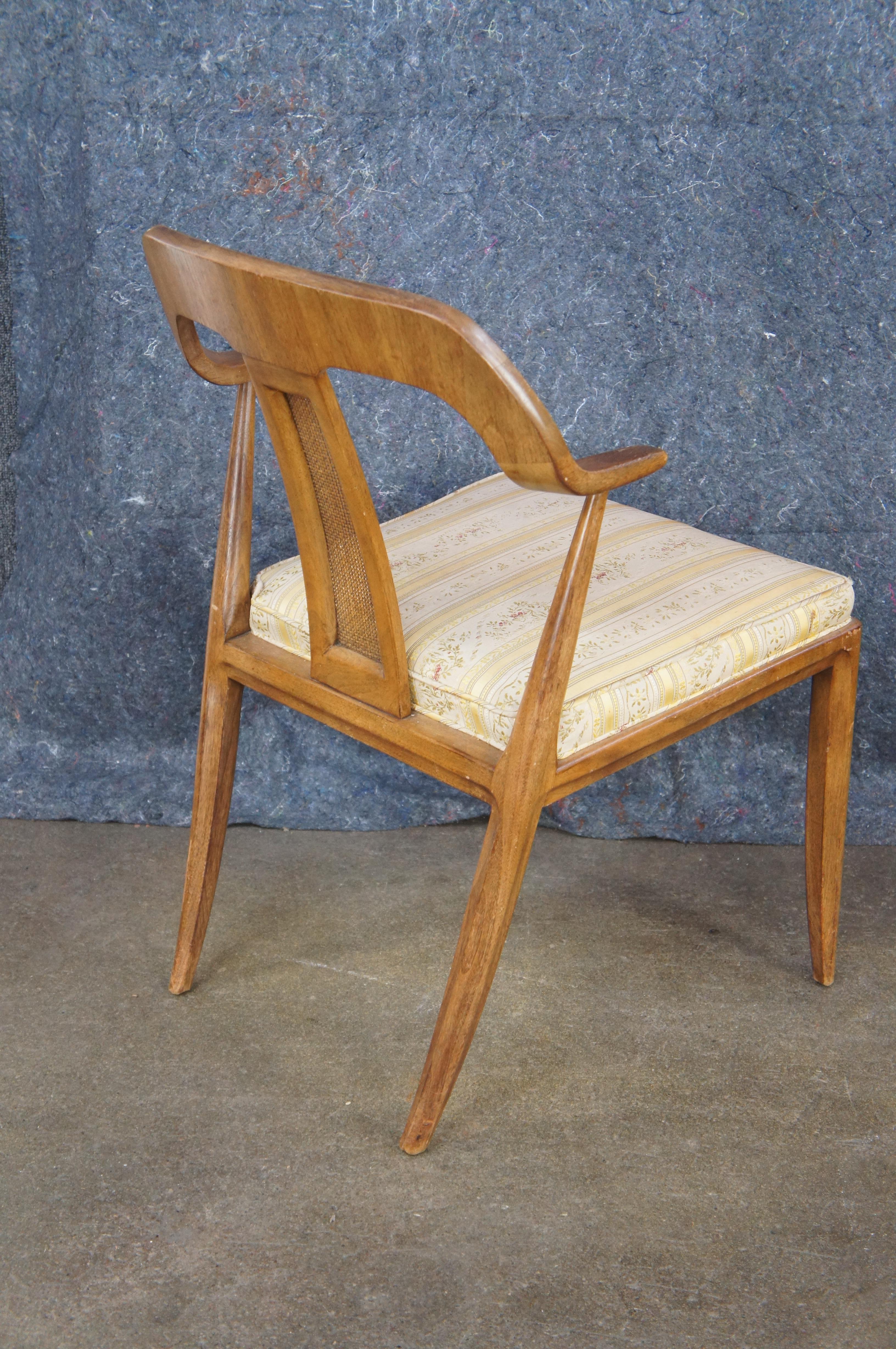 4 Michael Taylor Tomlinson Sophisticate Walnut Dining Chairs Mid Century Modern 3