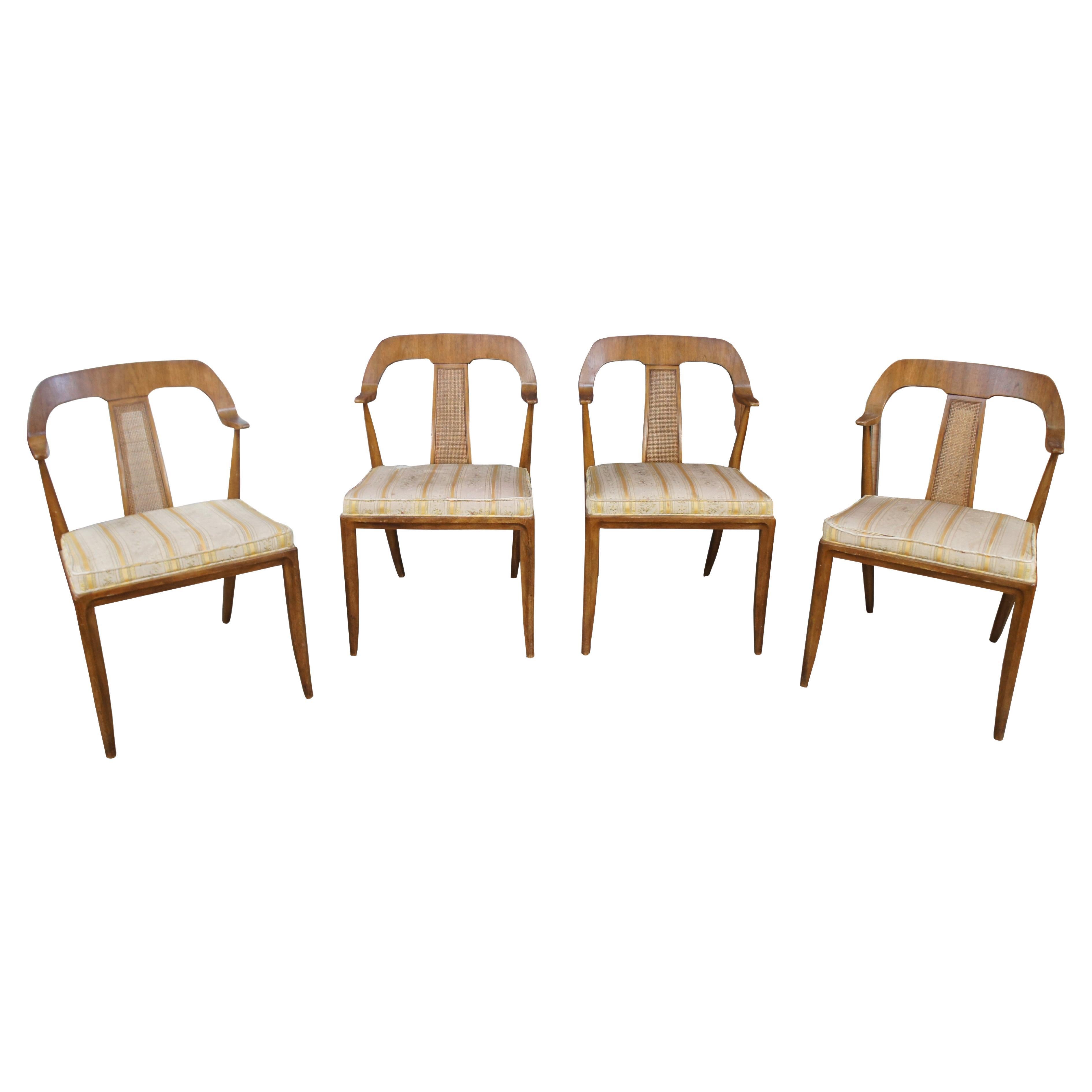 4 raffinierte Esszimmerstühle aus Nussbaumholz von Michael Taylor Tomlinson, Mid-Century Modern
