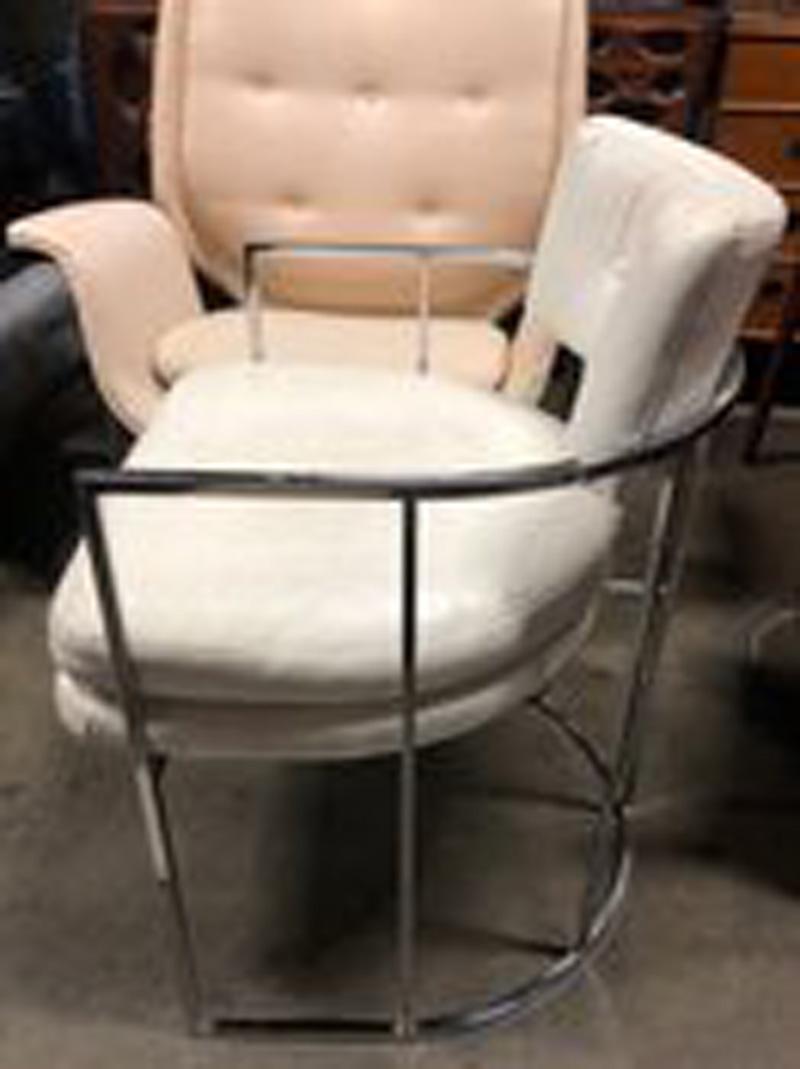 4 Mid-Century Chrome Milo Baughman Dining Chairs