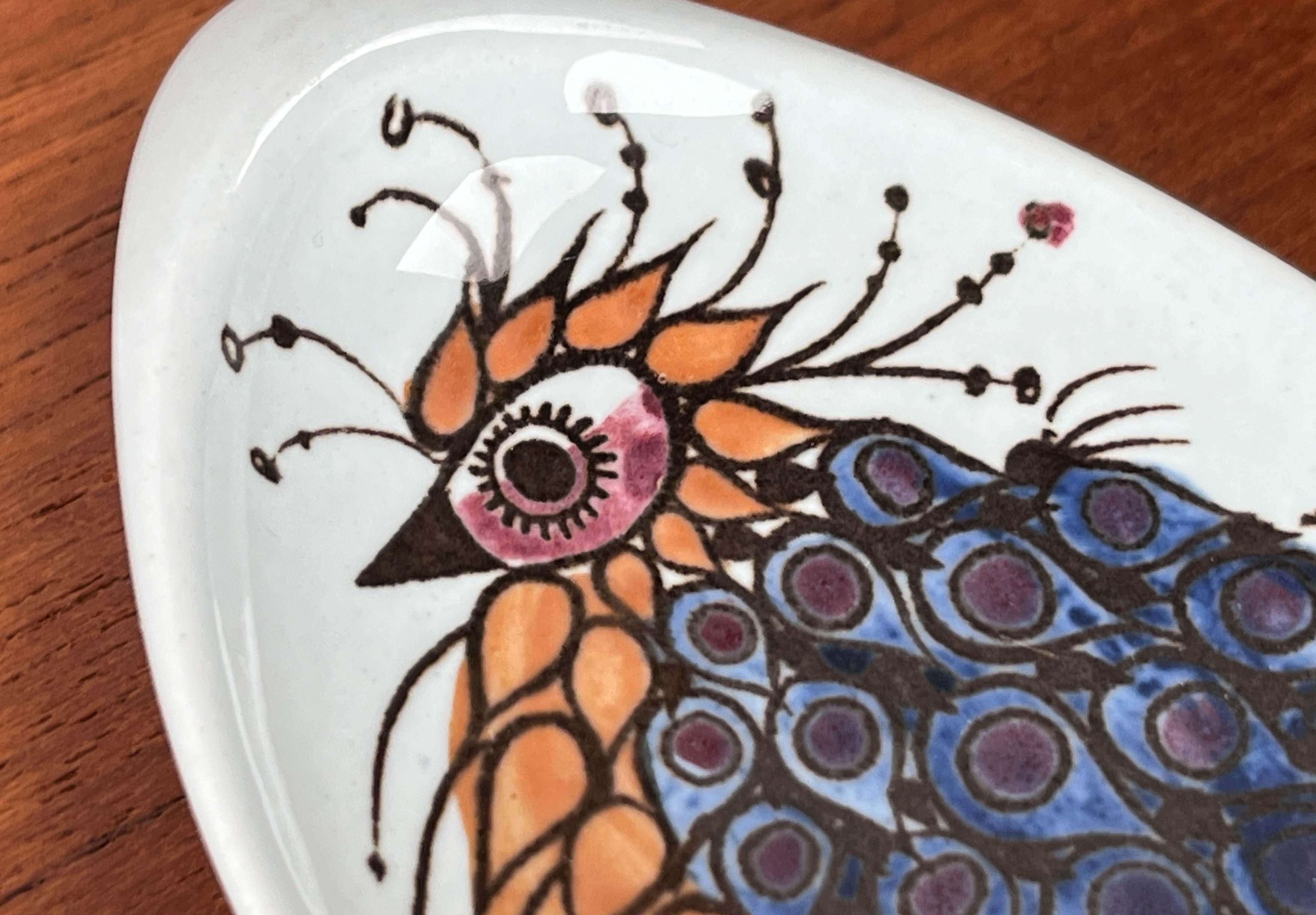 4 assiettes à huîtres ou à sauces Crazy Bird du milieu du siècle Beth Breyen Royal Copenhagen en vente 6