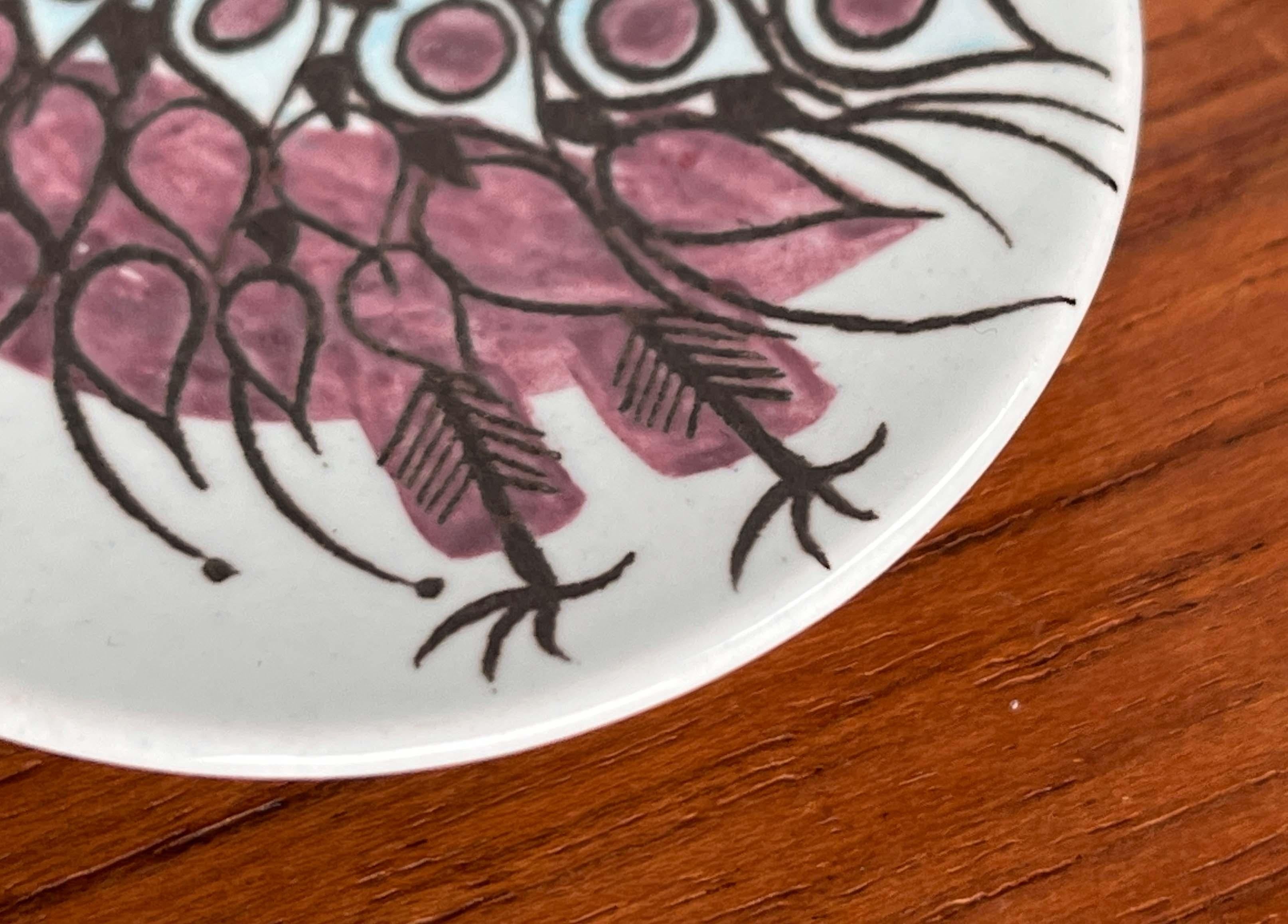 4 assiettes à huîtres ou à sauces Crazy Bird du milieu du siècle Beth Breyen Royal Copenhagen en vente 8