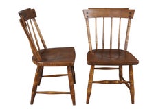 4 Mid Century Heywood Wakefield Maple Colonial Slat Back Dining Chairs 34"
