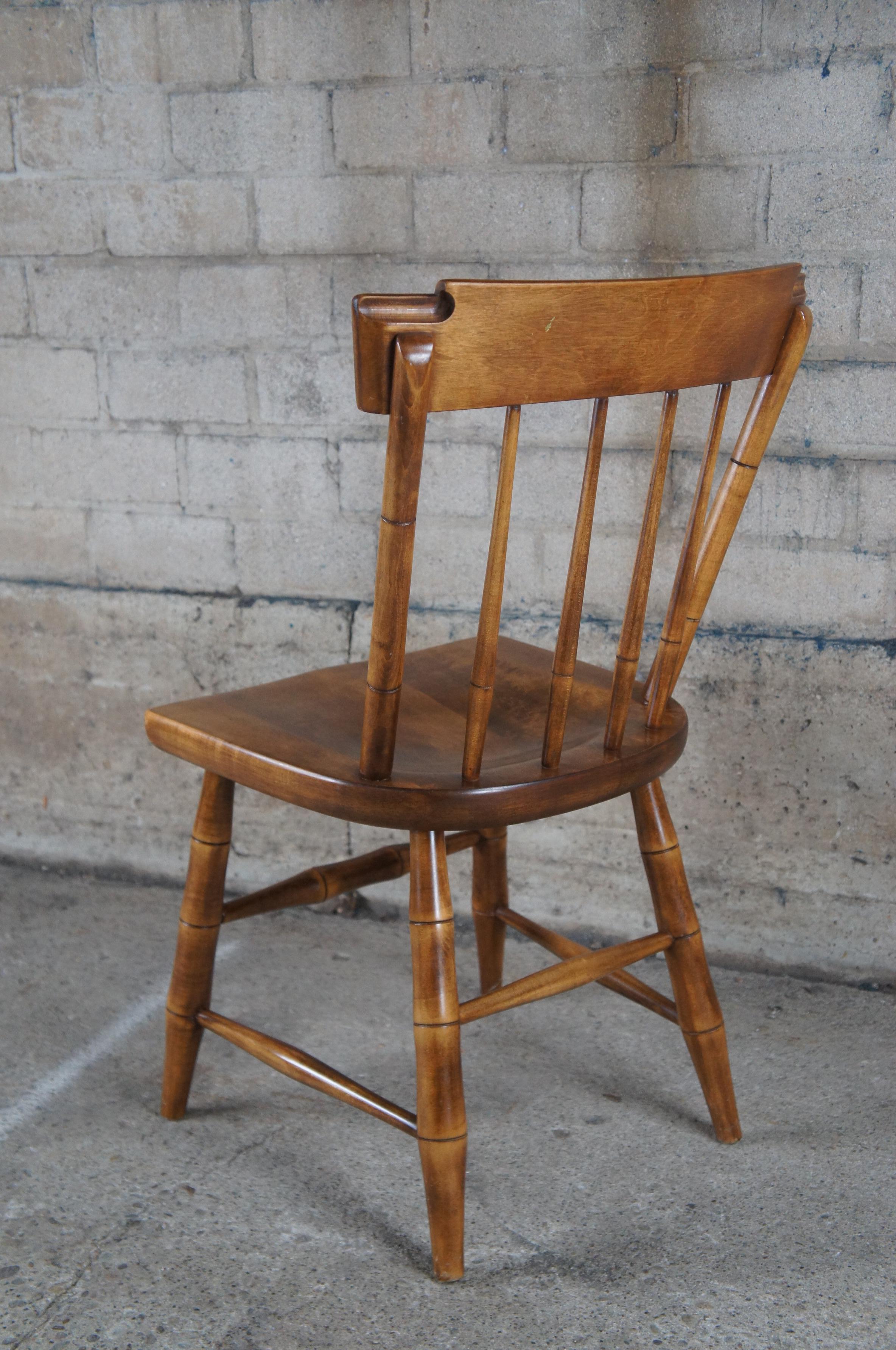 Mid-Century Modern 4 Mid Century Heywood Wakefield Maple Colonial Slat Back Dining Chairs 34