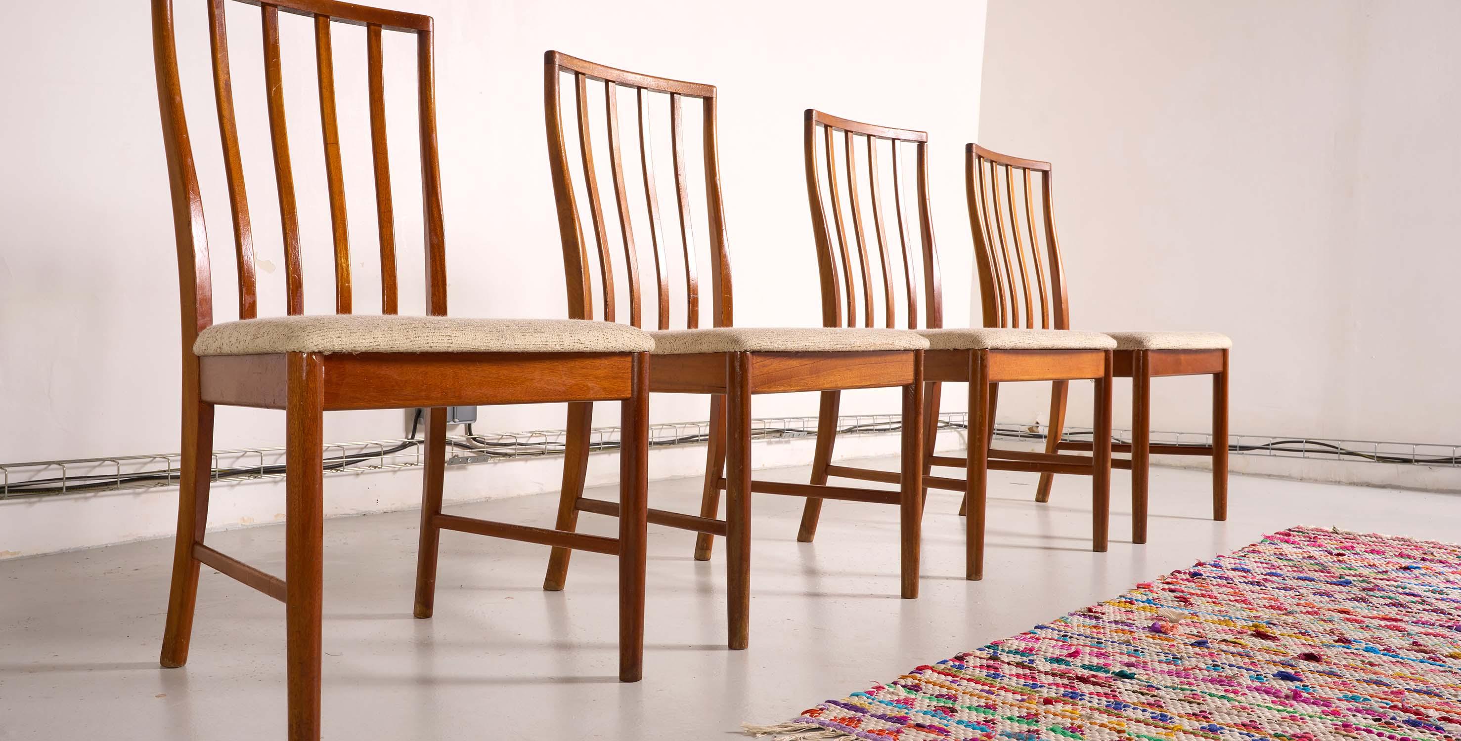 4 Mid Century MCintosh dining chairs, Scandinavian style For Sale 3
