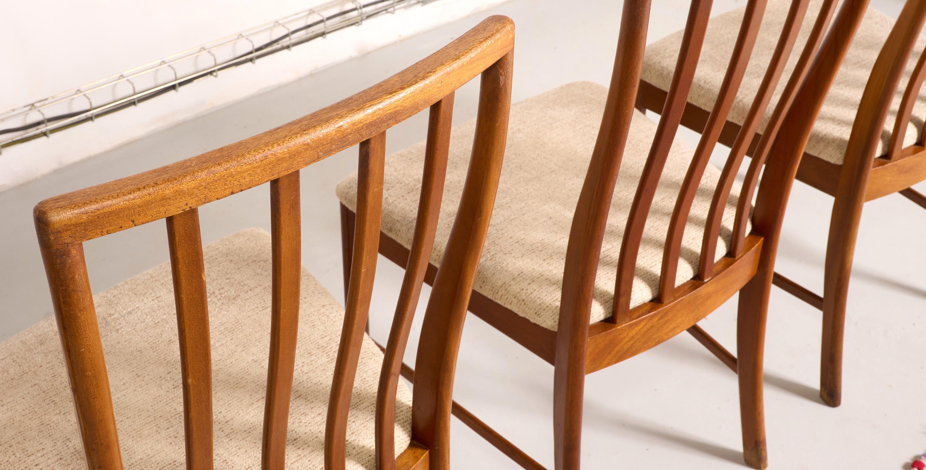 4 Mid Century MCintosh dining chairs, Scandinavian style For Sale 5