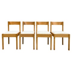 4 Sillas de Comedor Modernas de Mediano Siglo de Abedul Rubio con Bouclé Estilo de Cassina