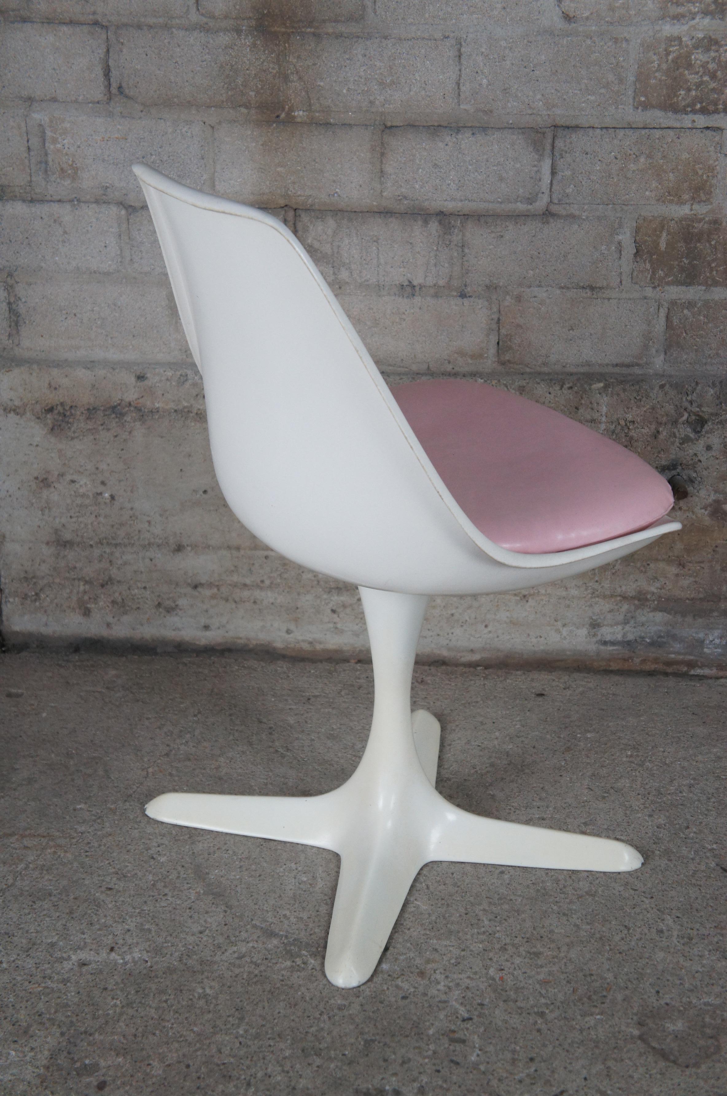 Metal 4 Mid Century Modern Maurice Burke Model 115 Tulip Star Shell Dining Chairs  For Sale