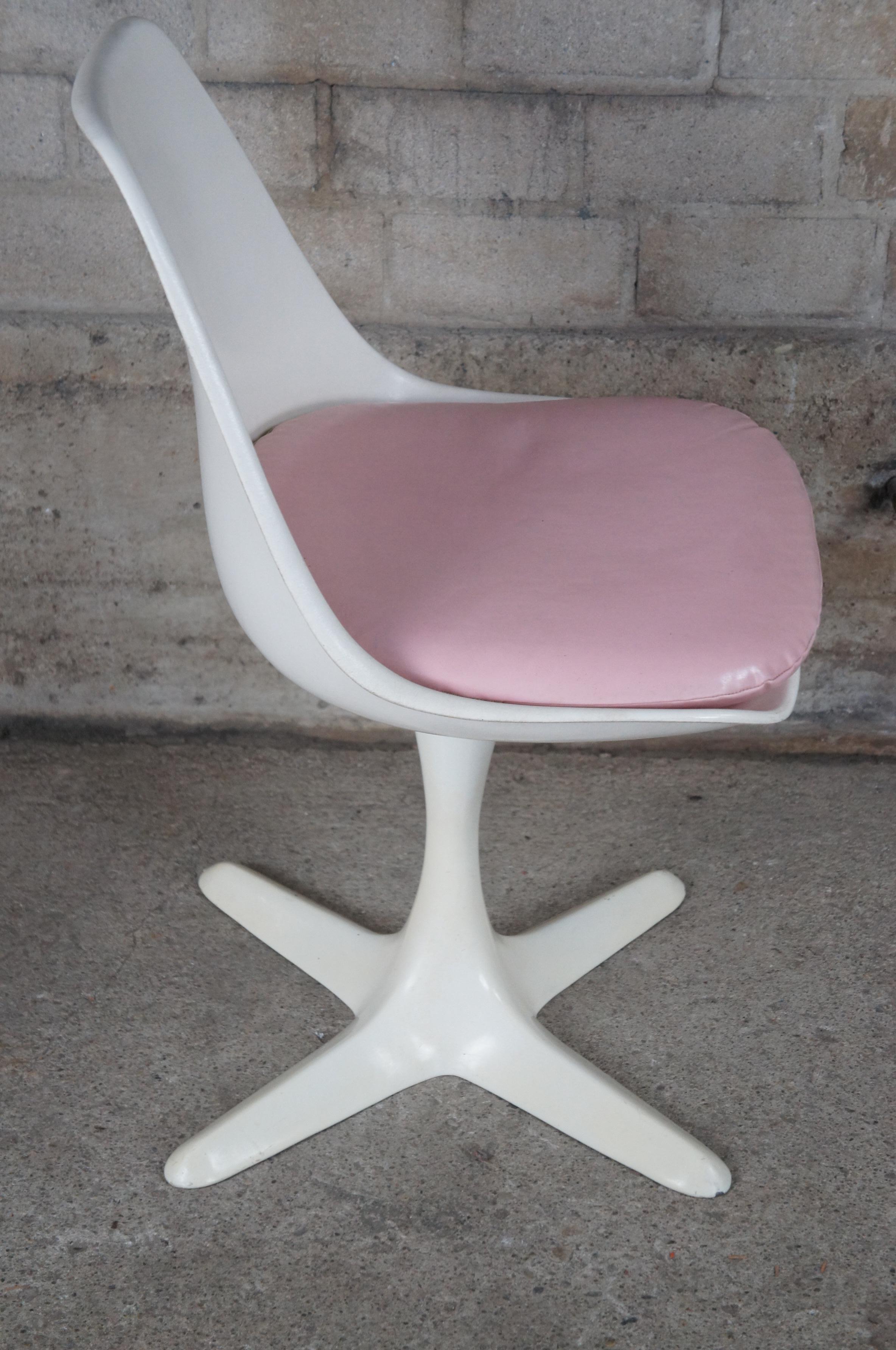 4 Mid Century Modern Maurice Burke Model 115 Tulip Star Shell Dining Chairs  For Sale 3