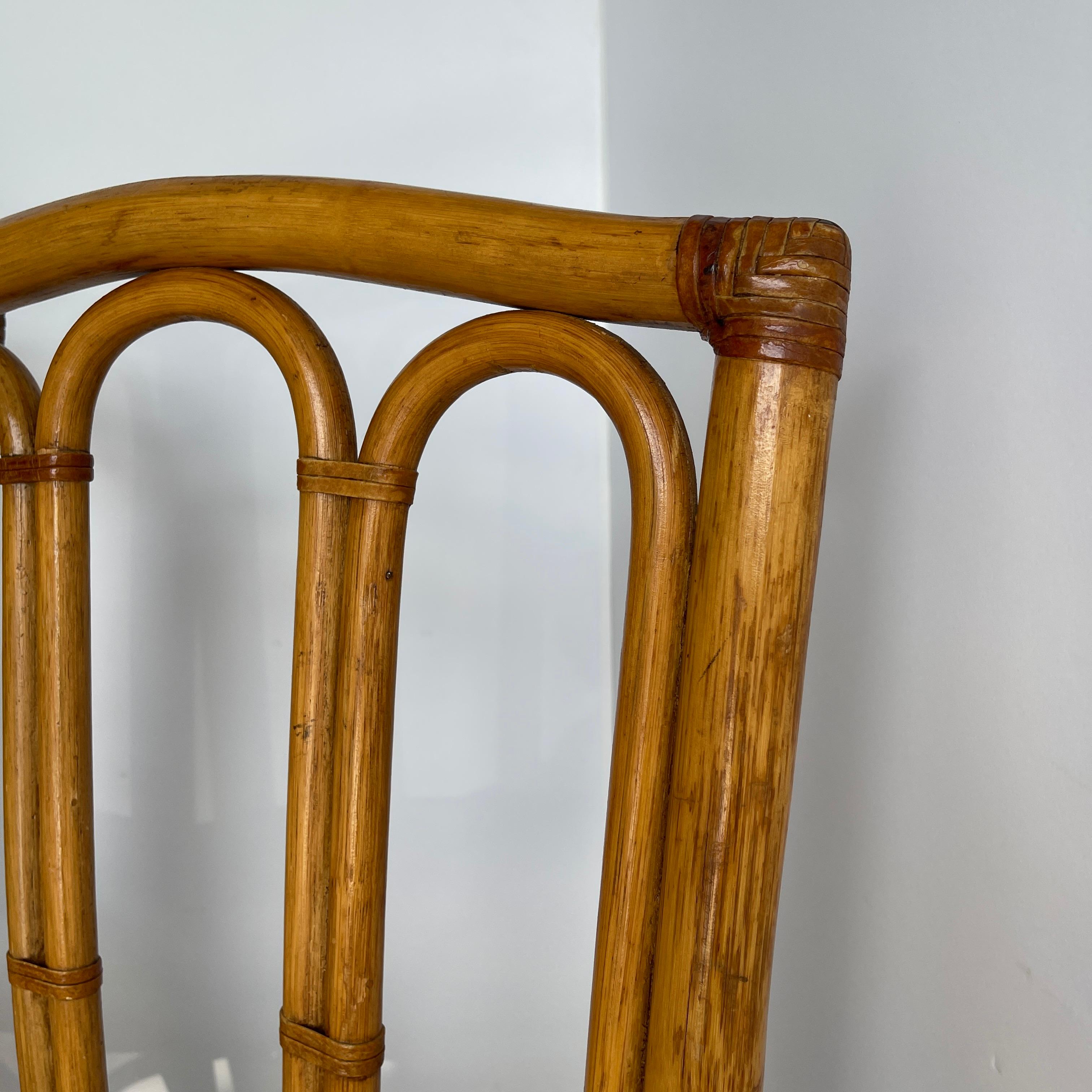 Mid-Century Modern Rattan Dining Chairs, Set of Four 3