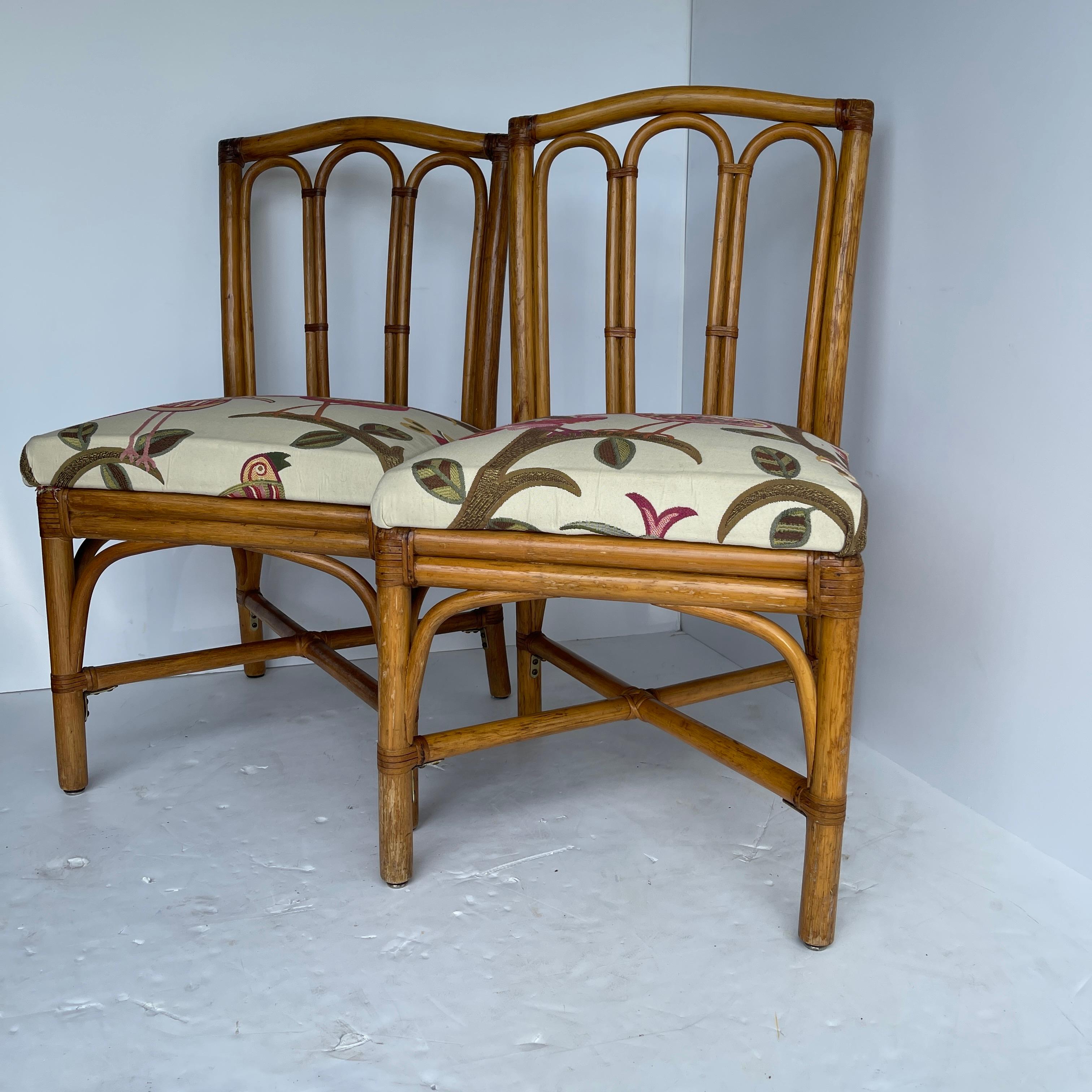 Mid-20th Century Mid-Century Modern Rattan Dining Chairs, Set of Four