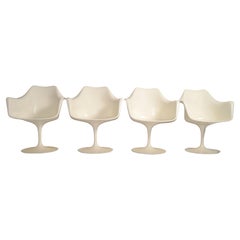 4 Mid-Century Modern Tulip Swivel Side Dining Chair by Eero Saarinen for Knoll
