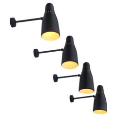 4 MID-CENTURY-MODERN Wall APPLIQUES by JACQUES BINY ed. LUMINALITE France 1950