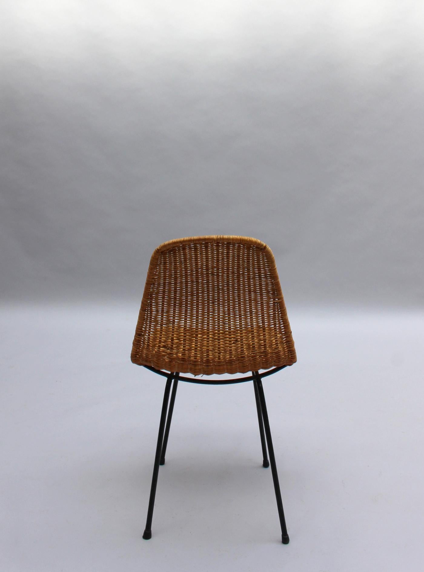 4 Mid-Century Rattan 