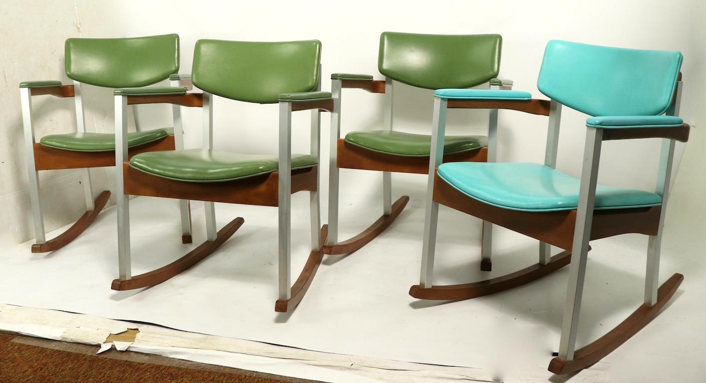 4 Mid Century Rocking Chairs by Thonet For Sale 13
