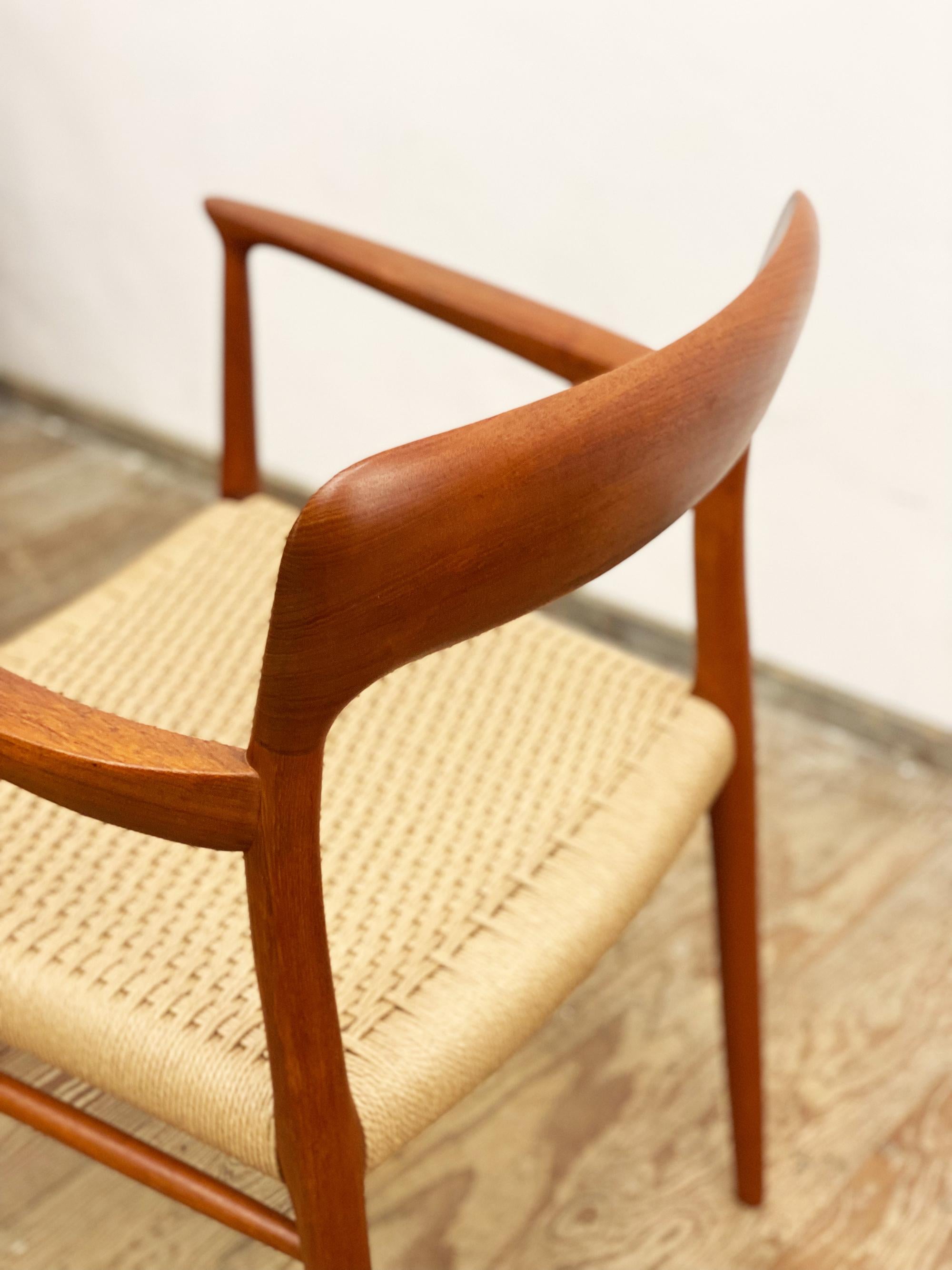 4 Mid-Century Teak Dining Chairs #56 by Niels O. Møller for J. L. Moller For Sale 3