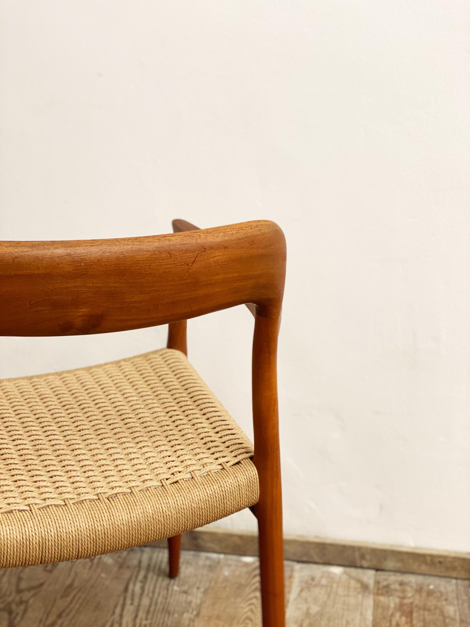 4 Mid-Century Teak Dining Chairs #56 by Niels O. Møller for J. L. Moller For Sale 5