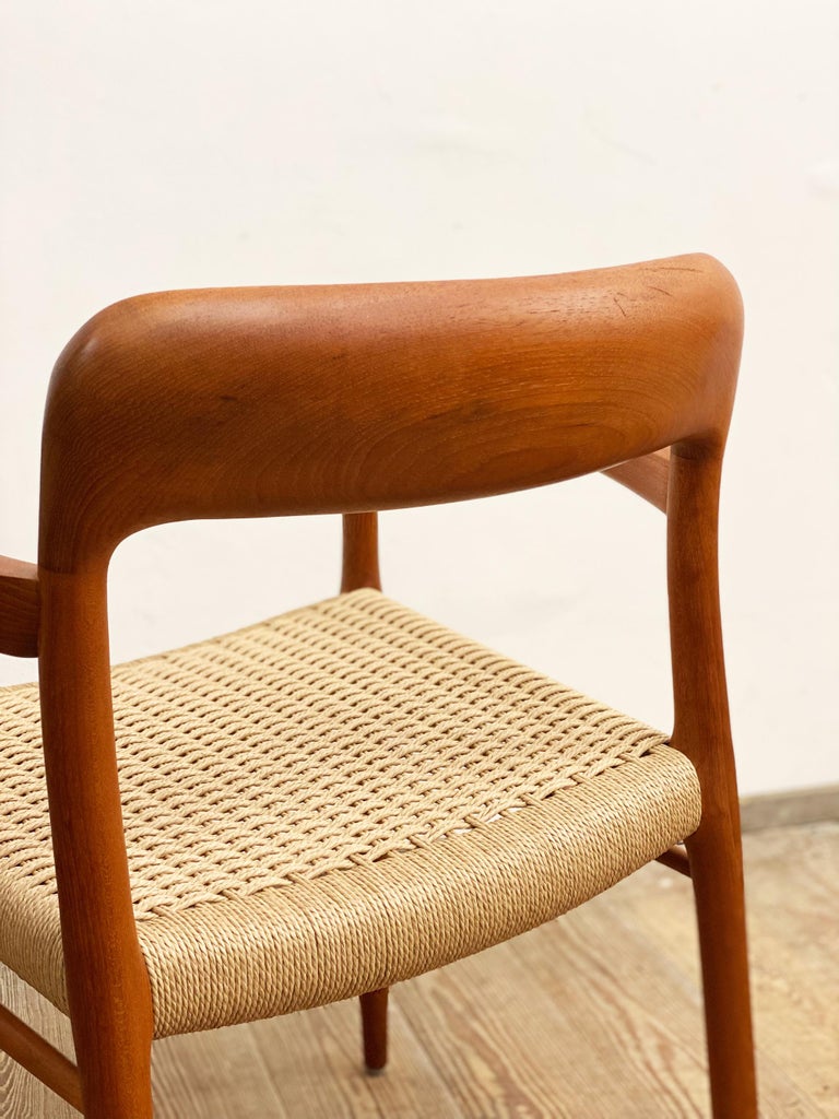 4 Mid-Century Teak Dining Chairs #56 by Niels O. Møller for J. L. Moller For Sale 6