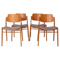 4 sedie da pranzo in teak di metà secolo, Hartmut Lohmeyer per Wilkhahn, anni '60