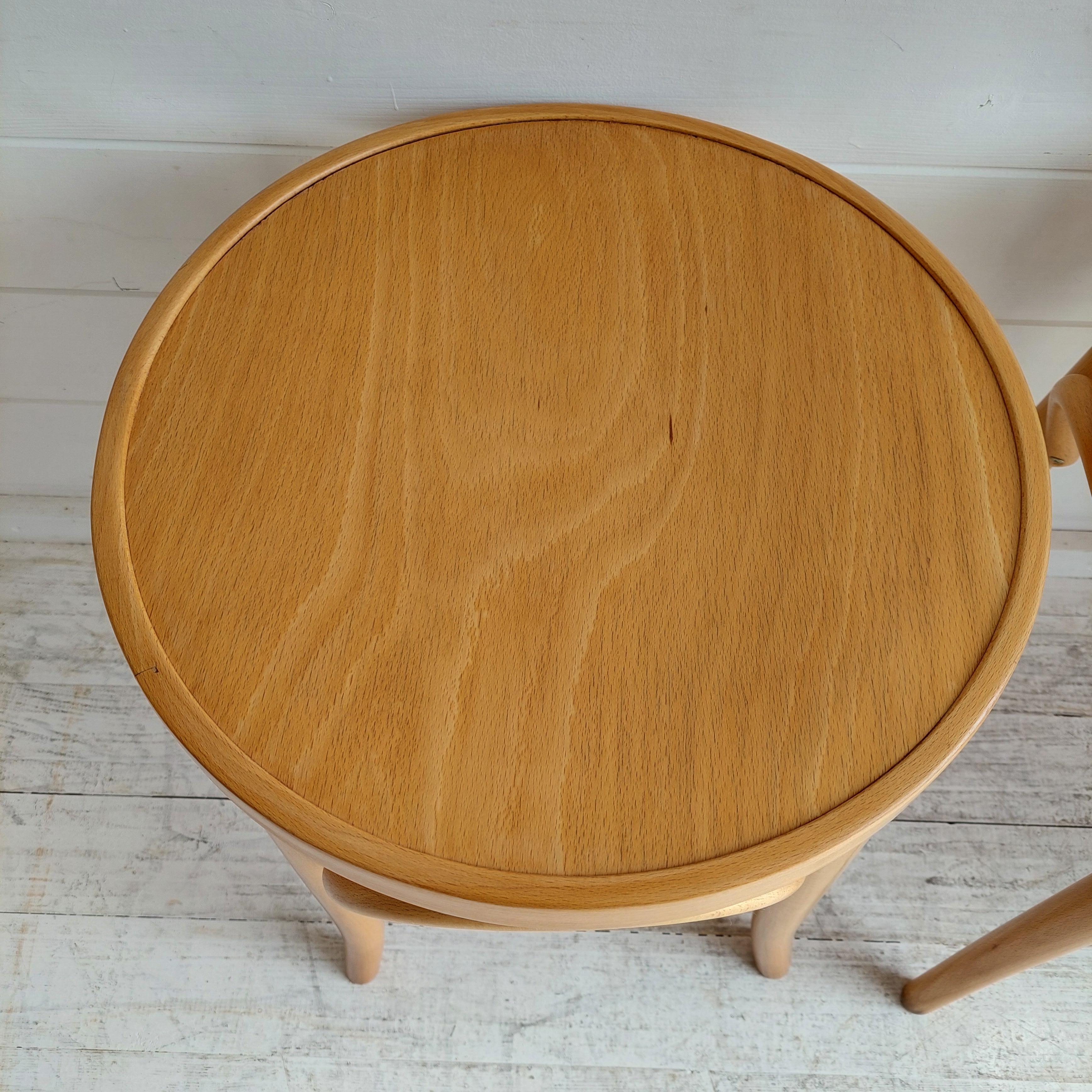 4 Mid Century Thonet Style Stools Scandinavian Kitchen Bistro Stool, 60s 3