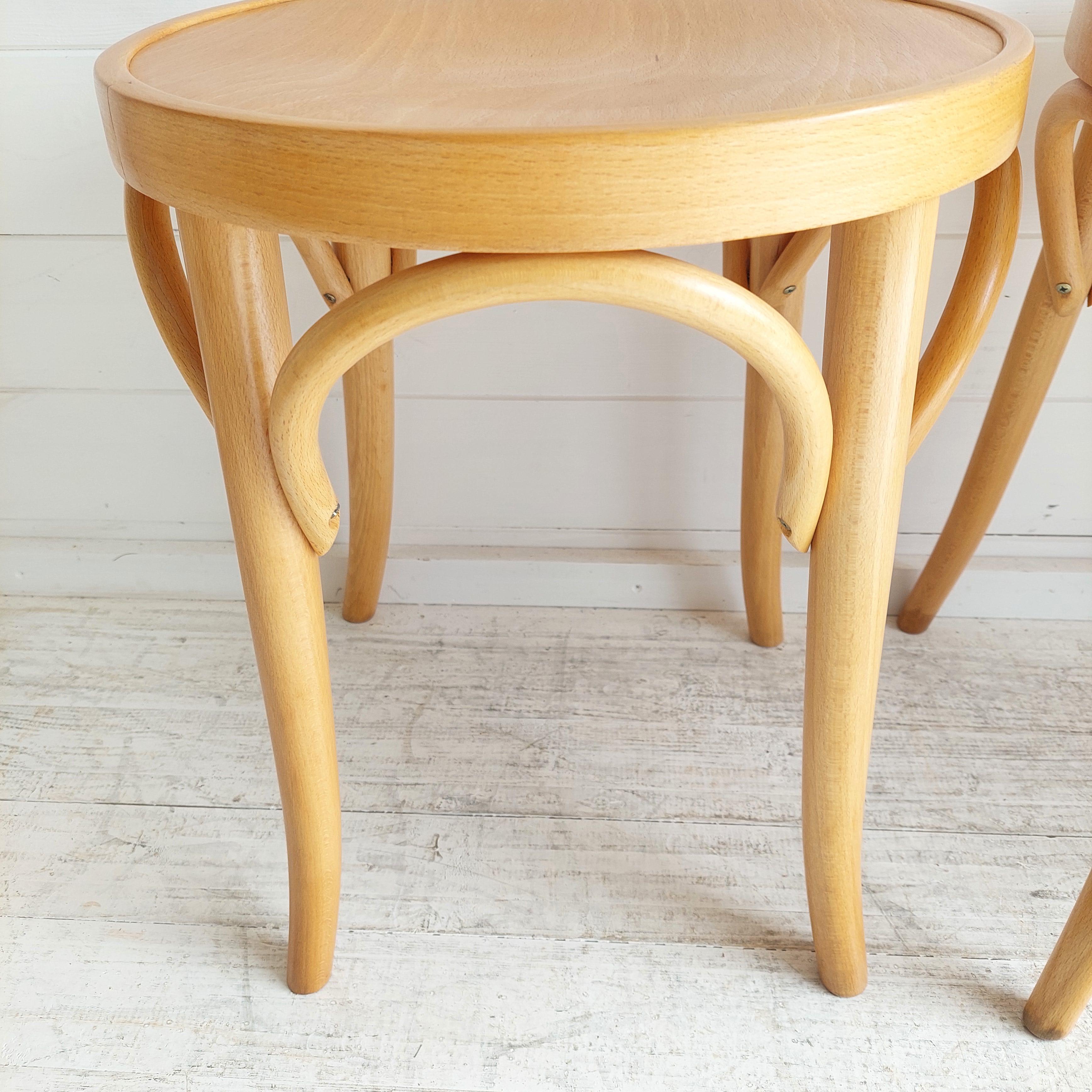 4 Mid Century Thonet Style Stools Scandinavian Kitchen Bistro Stool, 60s 4