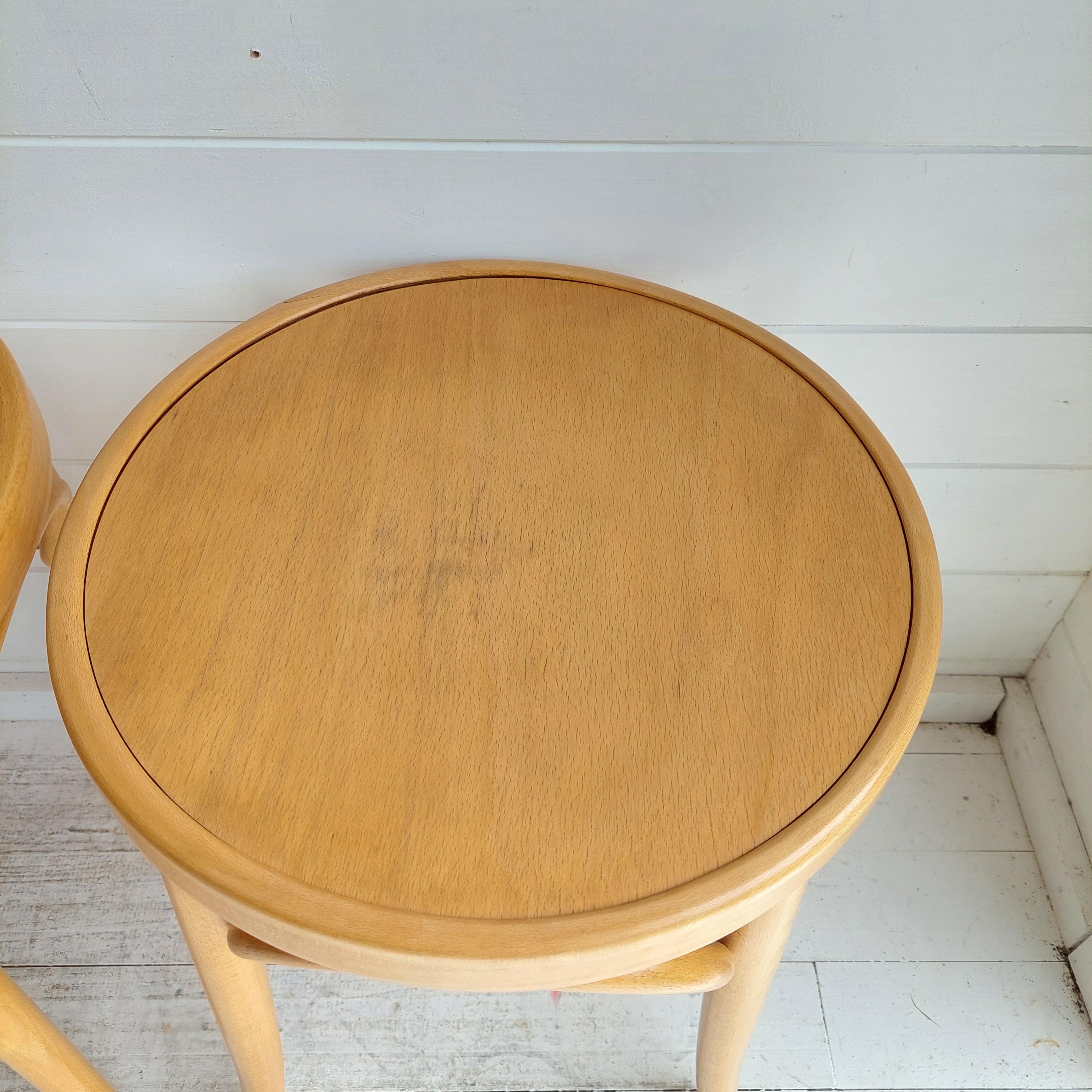 4 Mid Century Thonet Style Stools Scandinavian Kitchen Bistro Stool, 60s 9