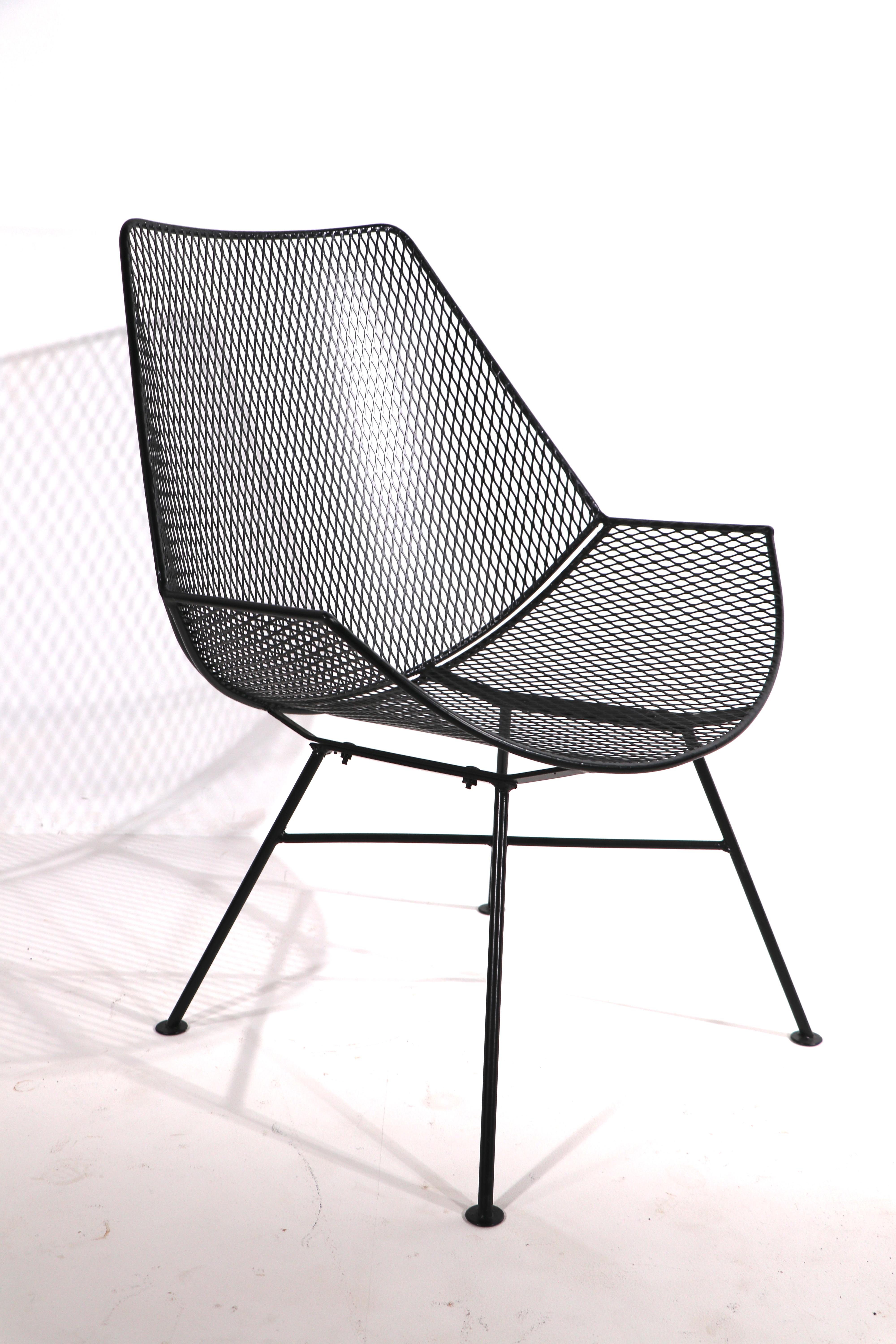Mid-Century Modern 4 Mid Century Wrought Iron Lounge Chairs att. to Tempestini for Salterini For Sale