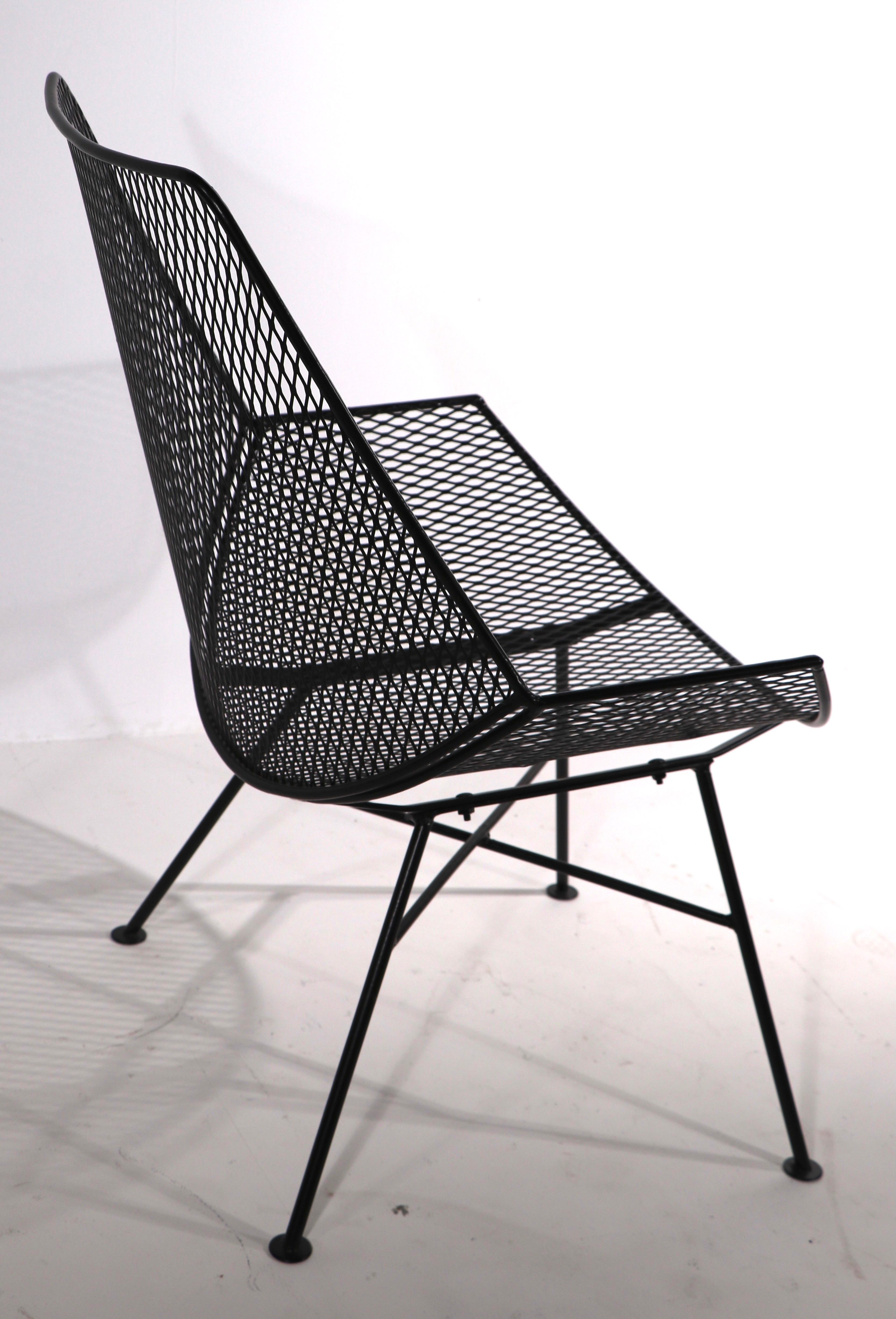 20th Century 4 Mid Century Wrought Iron Lounge Chairs att. to Tempestini for Salterini For Sale