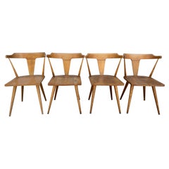 4 Midcentury Paul McCobb Planner Group Dining Chairs Maple Arm Chairs