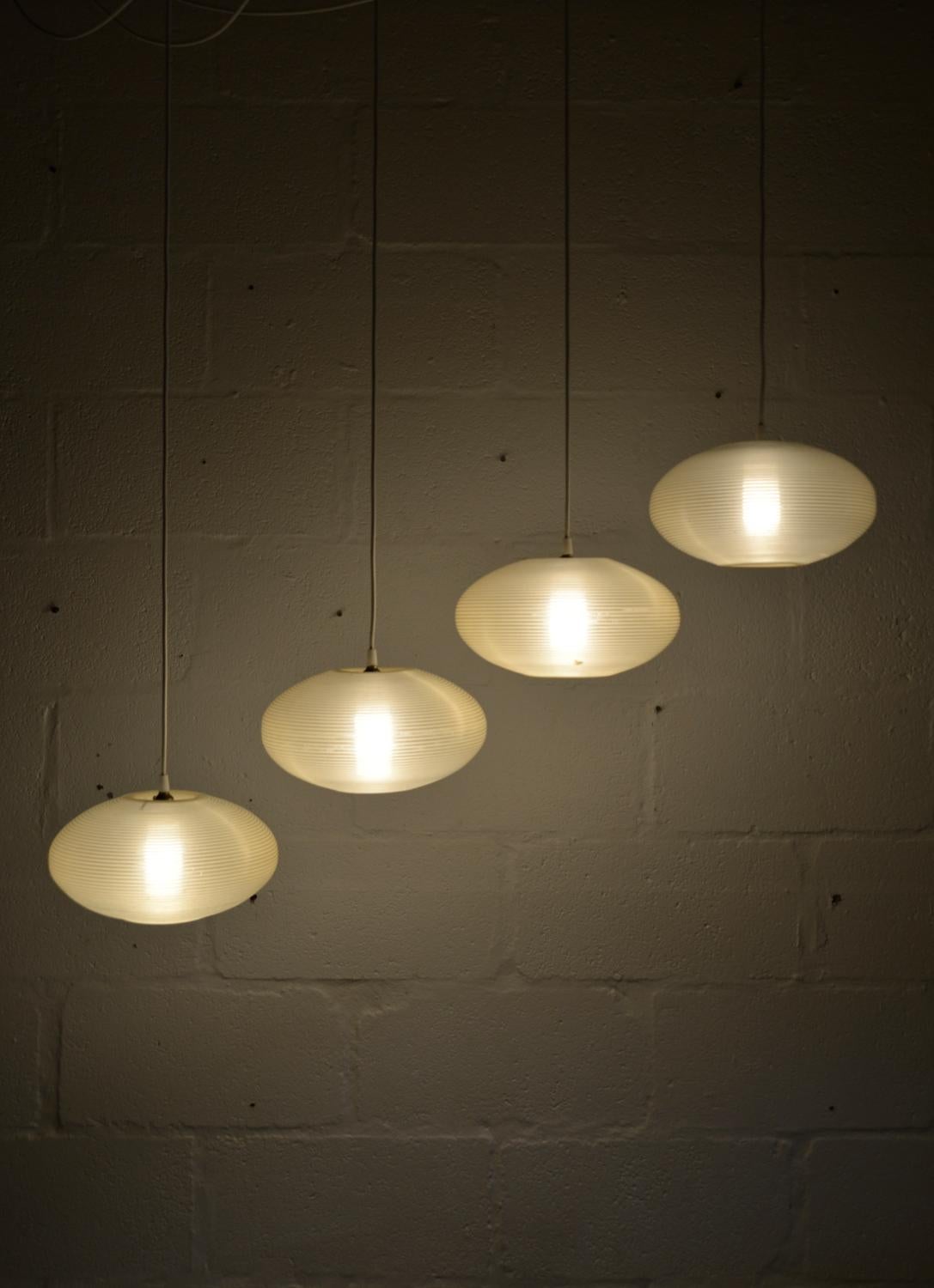 Filato 4 Lampadari a soffitto Rotaflex del Midcentury di John & Sylvia Reid 1950s British in vendita